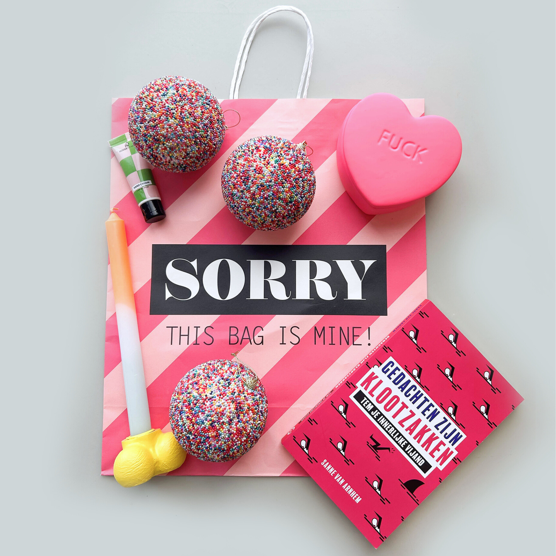 PRE ORDER |Gedachten zijn klootzakken Kerstpakket | Housevitamin & Sanne van Arnhem