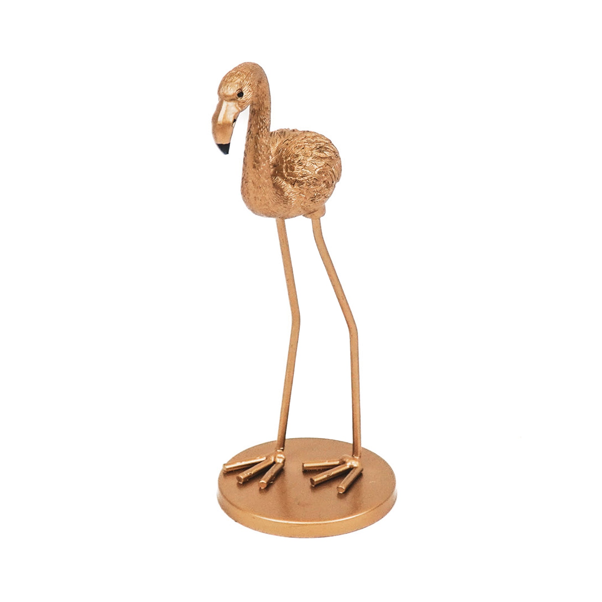 Ornament - Flamingo - Metaal - Goud - 9x7,5x19,5cm