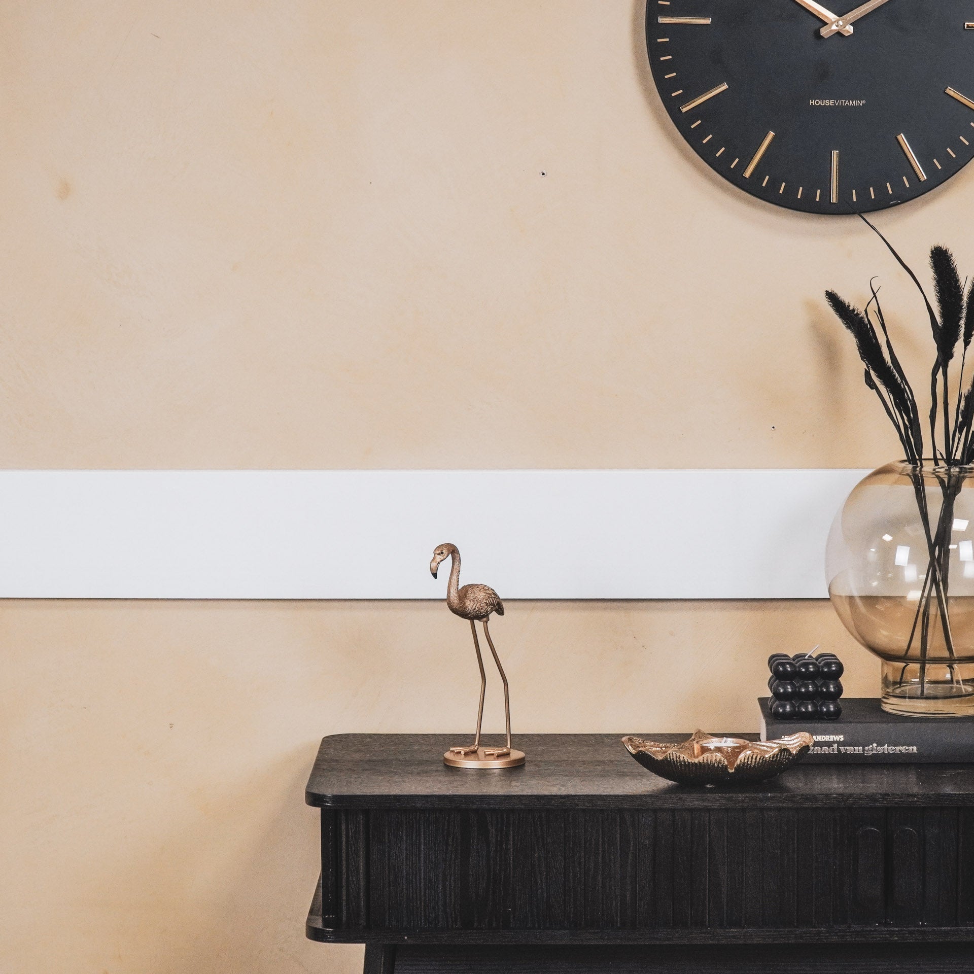 Ornament - Flamingo - Metaal - Goud - 9x7,5x19,5cm