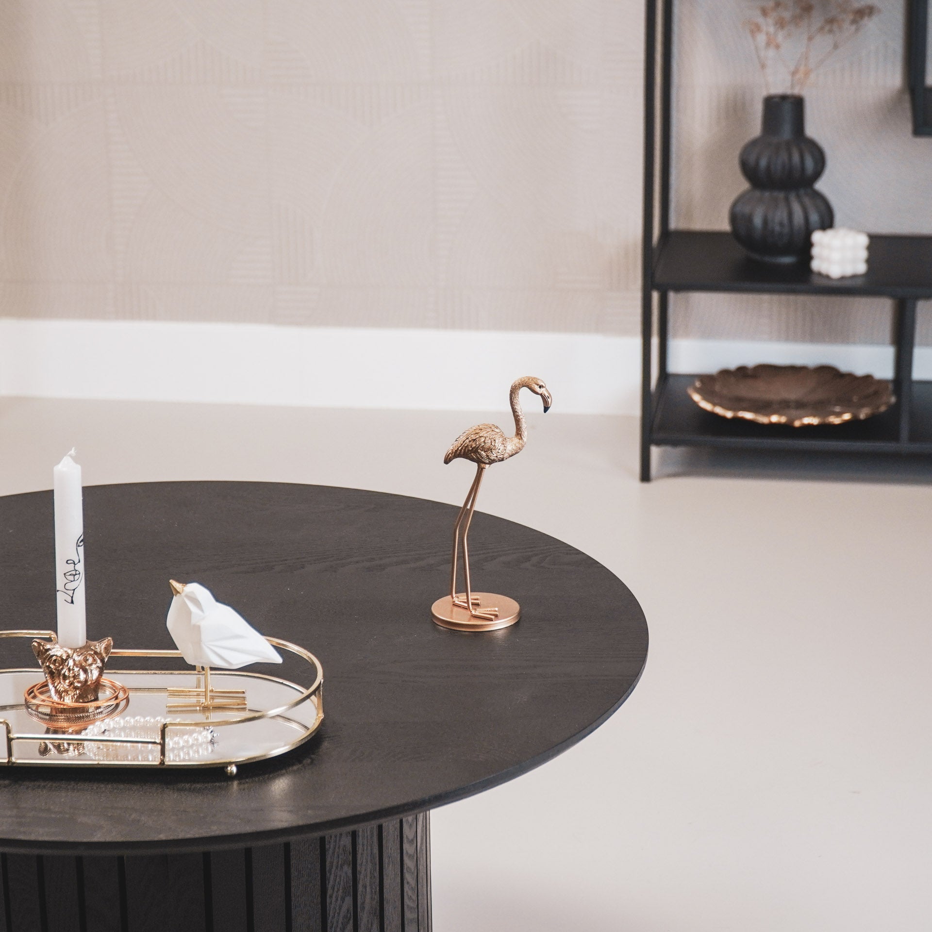 Ornament - Flamingo - Metaal - Goud - 9x7,5x19,5cm