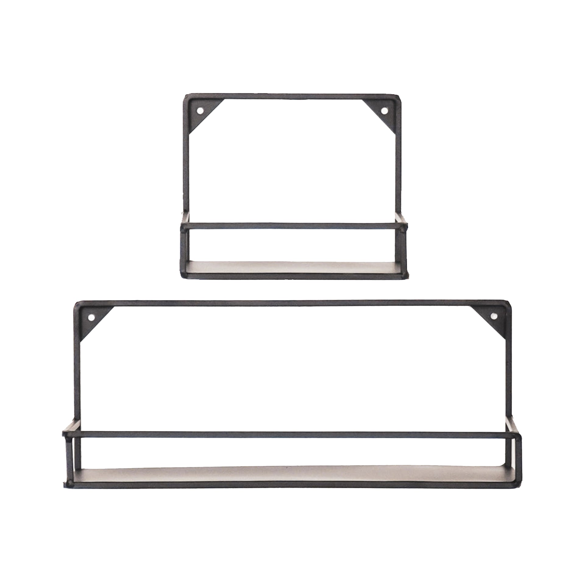 Wandplanken - Metaal - Zwart - Set van 2 - 20x16 en 40x16cm