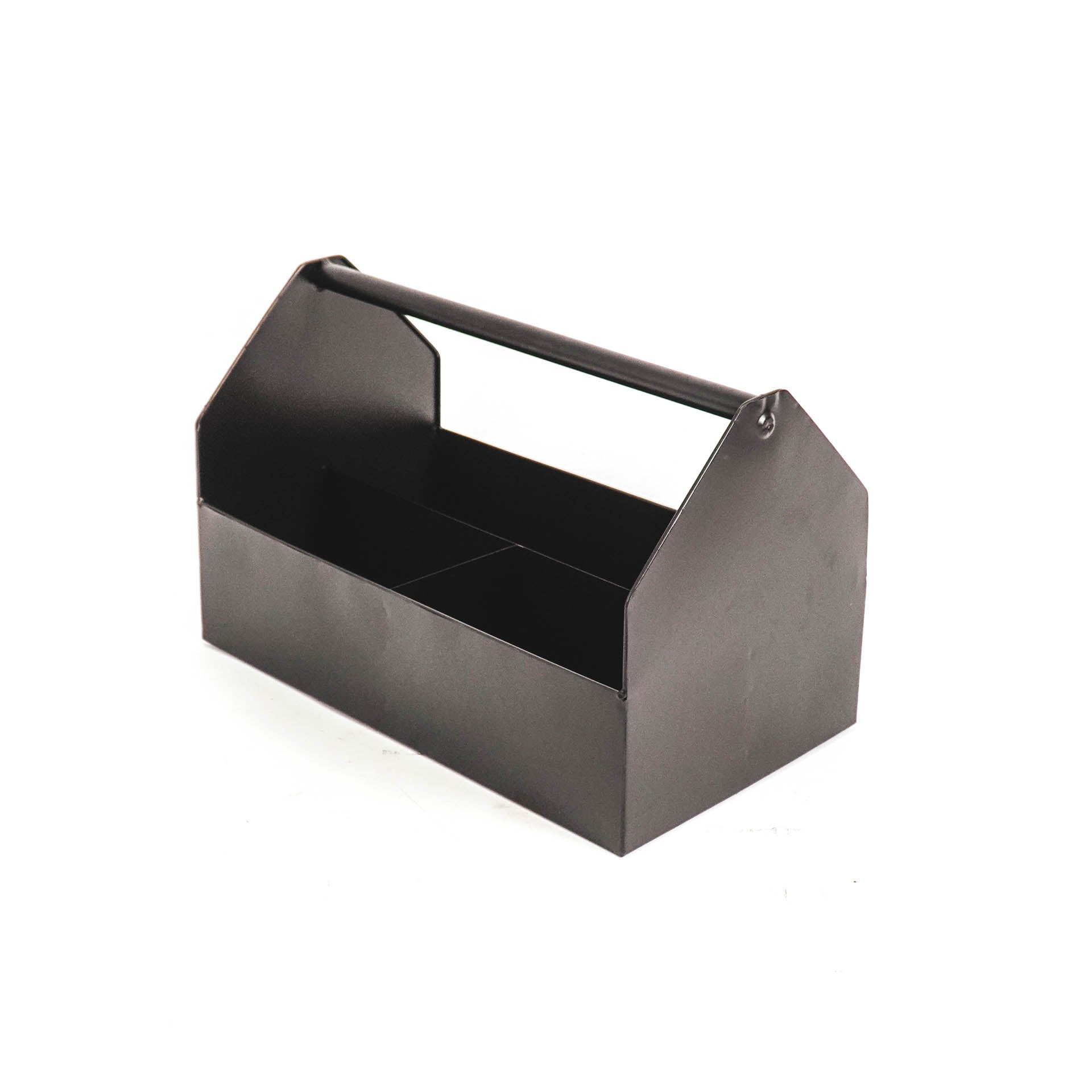 Metalen Bak met Vakken - Organizer - Metaal - Zwart - 30x17x17cm