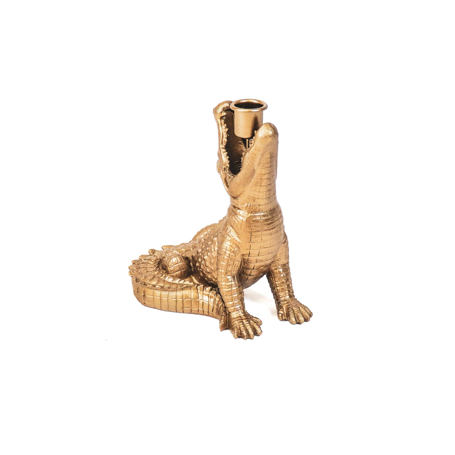 HV Krokodil Kandelaar- Goud- 15x18x12cm
