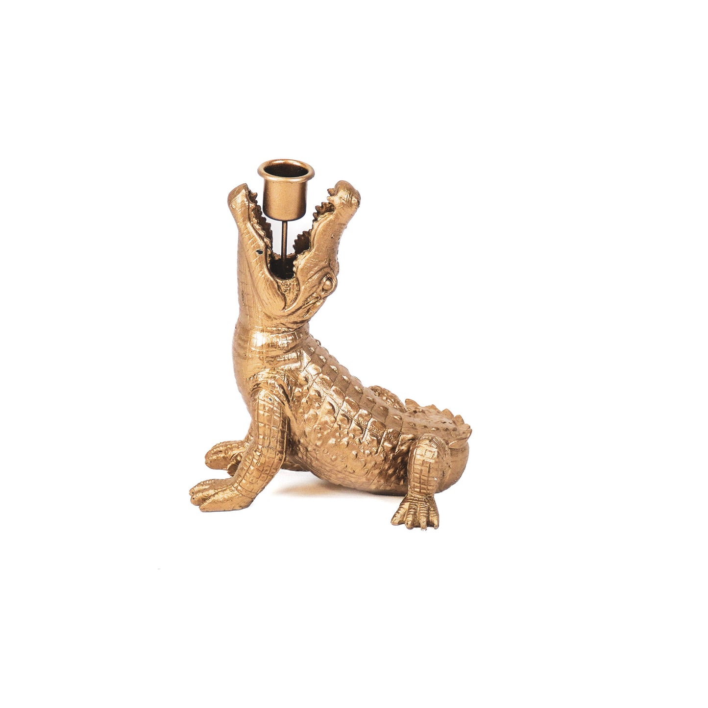 HV Krokodil Kandelaar- Goud- 15x18x12cm