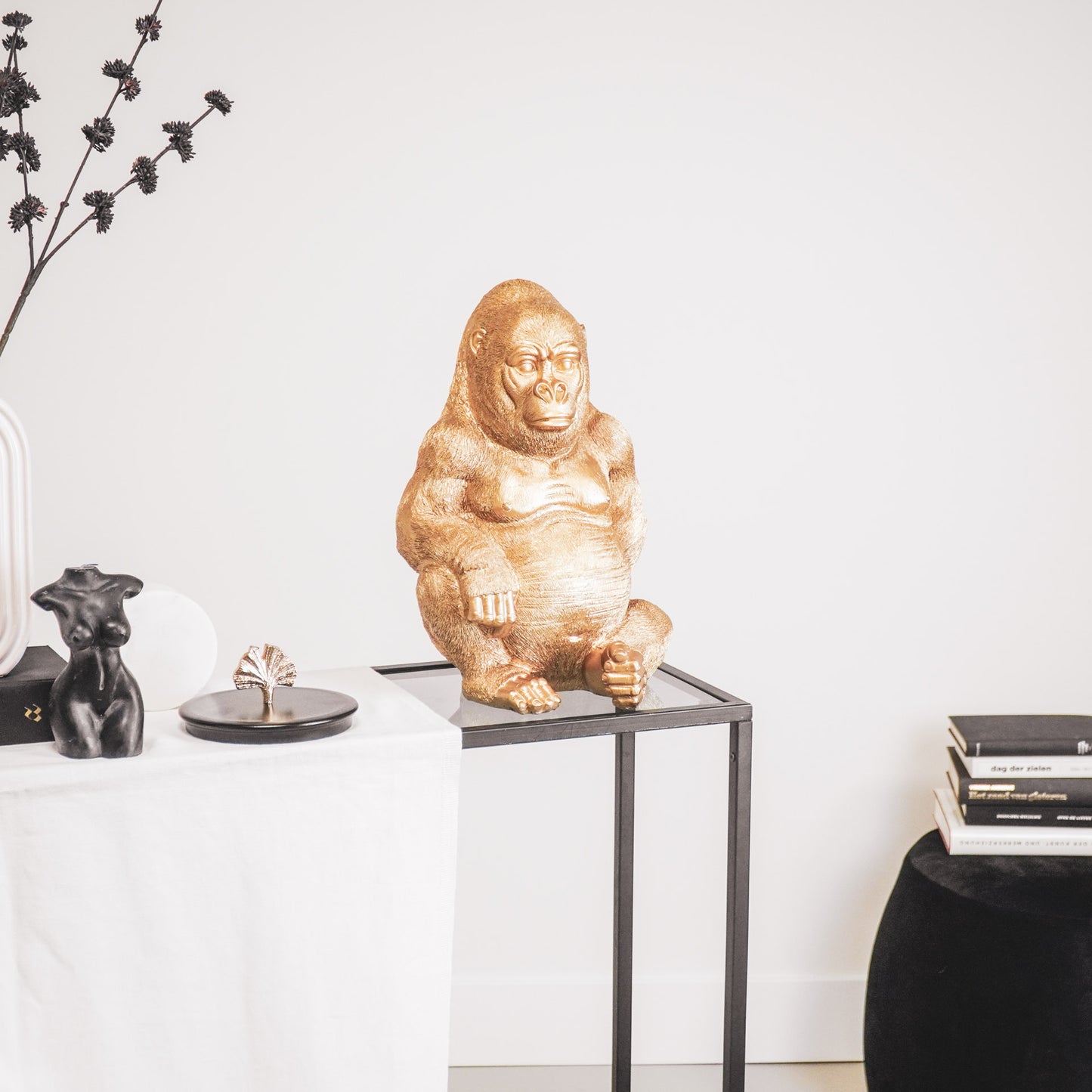 HV Gorilla Aap - Goud - 24x26x36.5 cm
