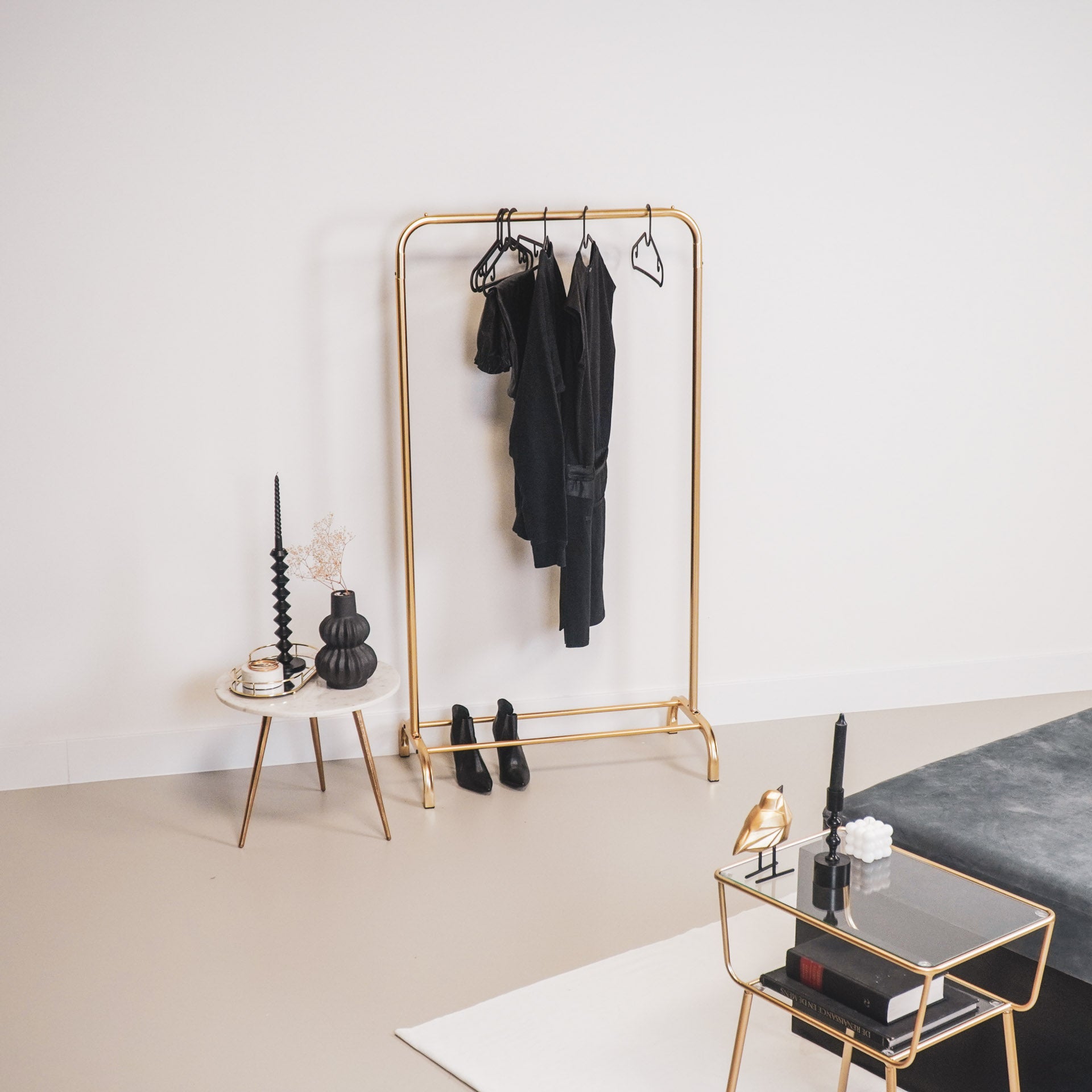 Kledingrek - Metaal - Goud - 80x40x150cm