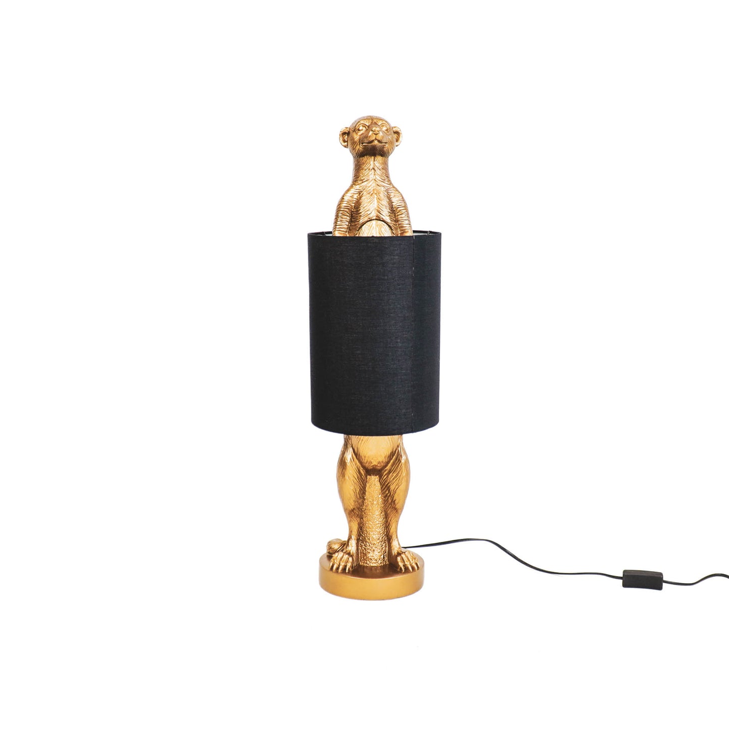 HV Stokstaartje Lamp - Goud - 73x22 cm - incl. lampenkap