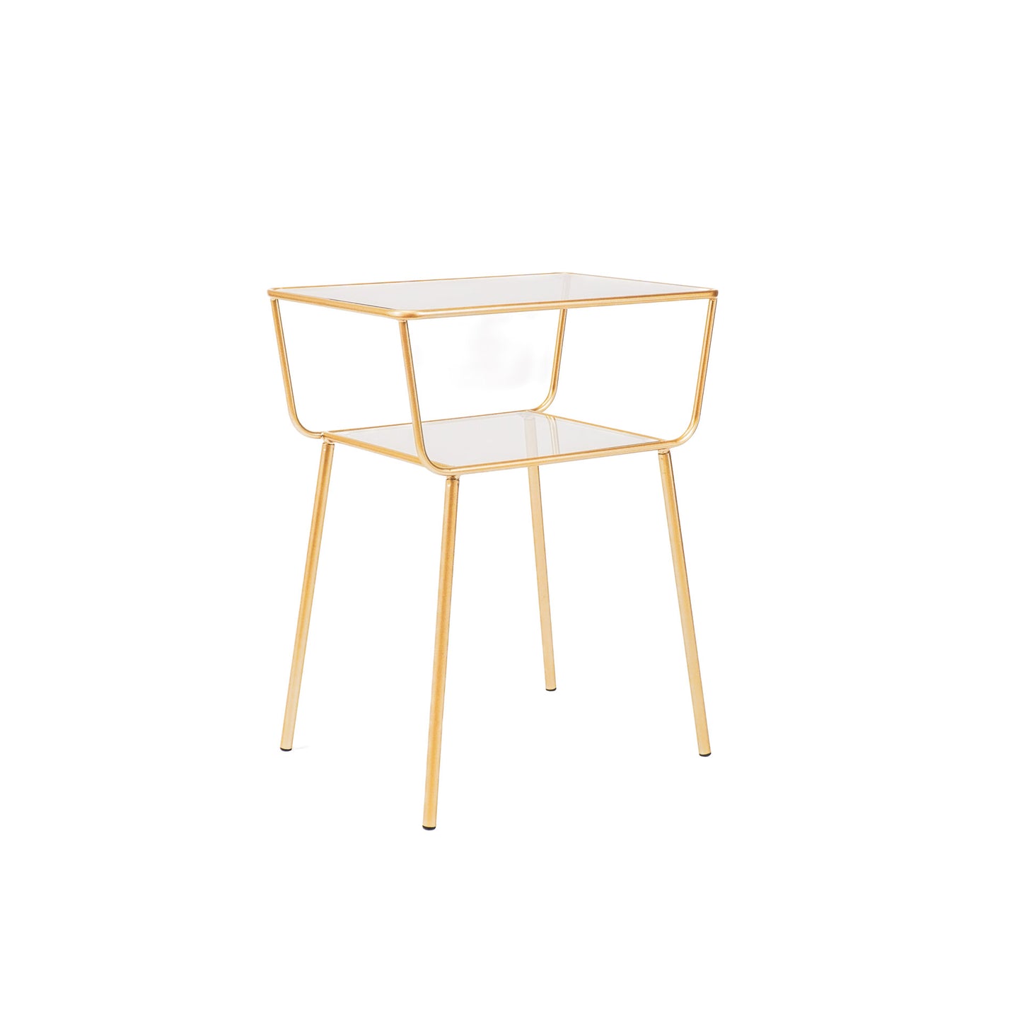 HV Bijzettafel - Glas - Goud - 40x35x54,5cm