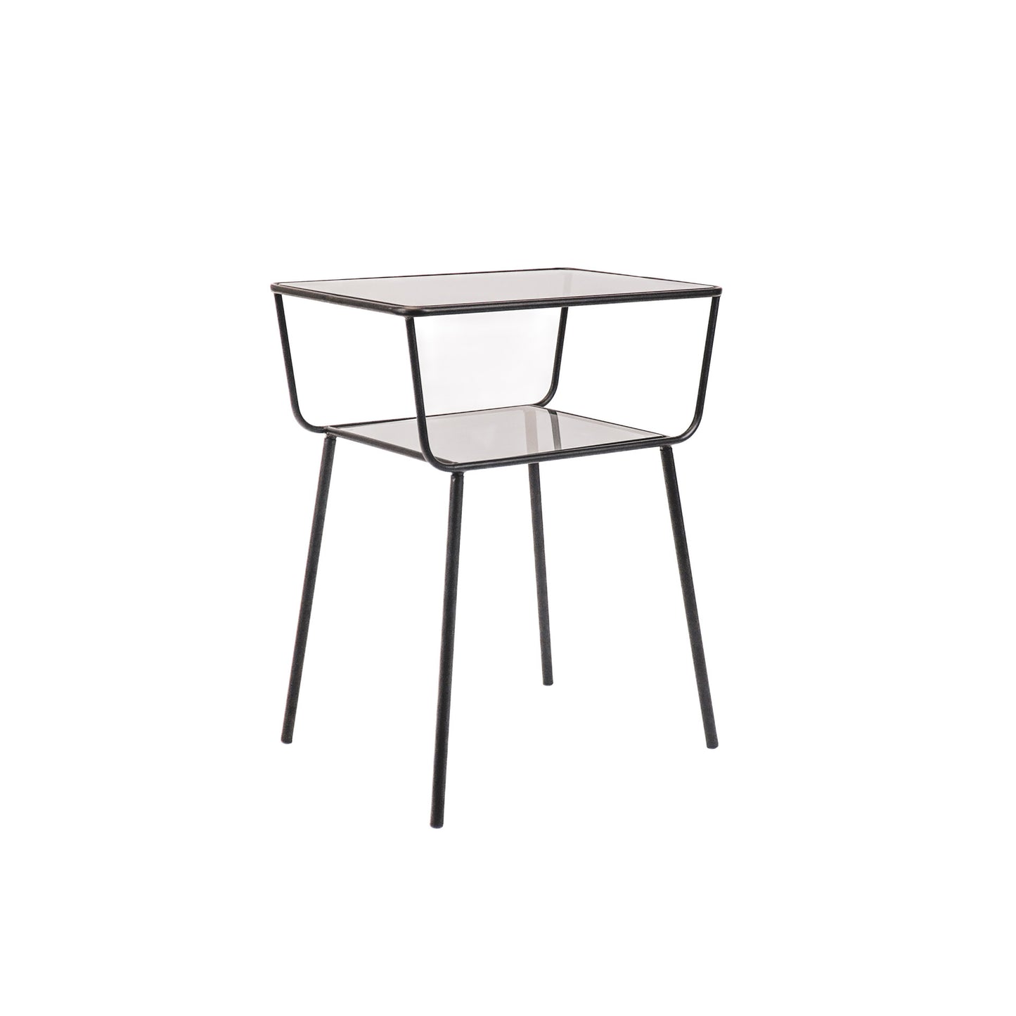 HV Bijzettafel - Glas- Zwart - 40x35x54,5cm