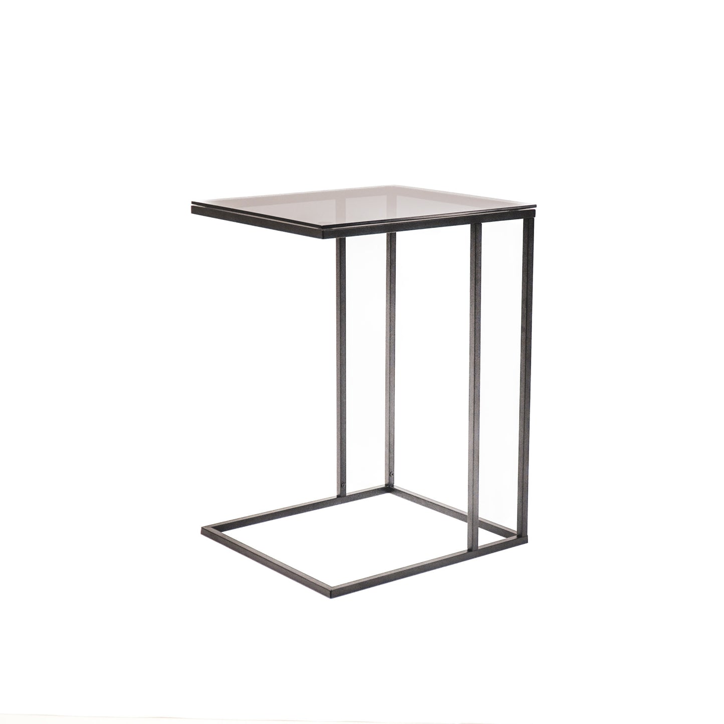 HV Sofa Bijzettafel Glas - Zwart - 40x35x51cm