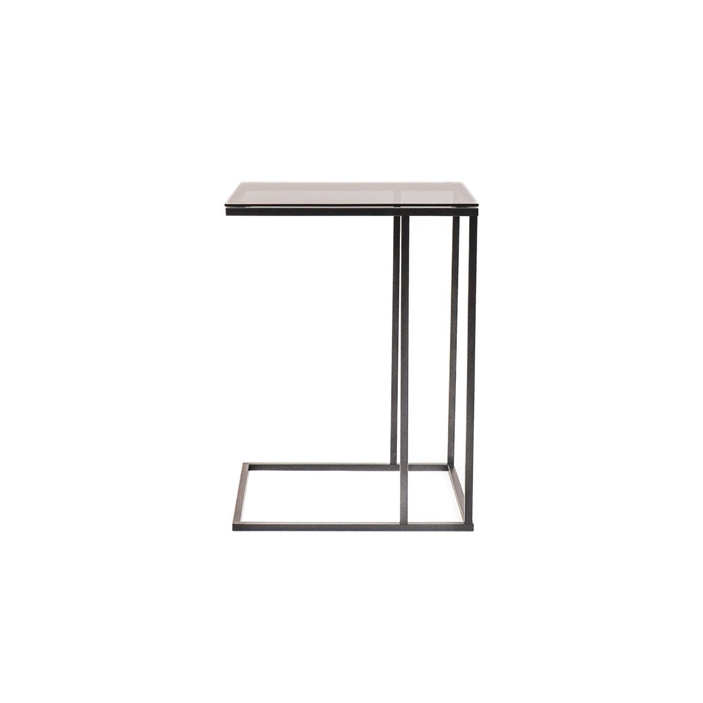 HV Sofa Bijzettafel Glas - Zwart - 40x35x51cm