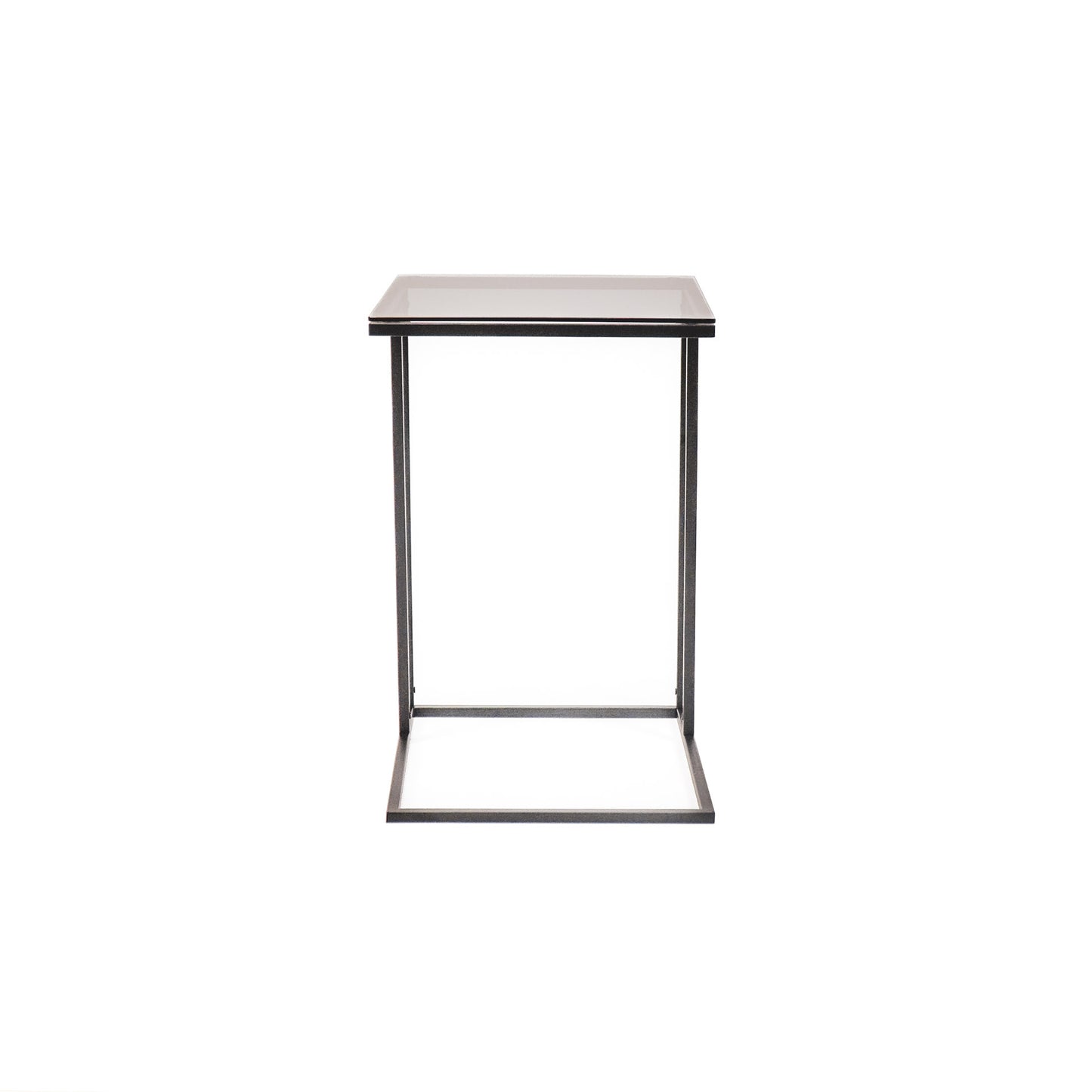 HV Sofa Bijzettafel Glas - Zwart - 40x35x51cm