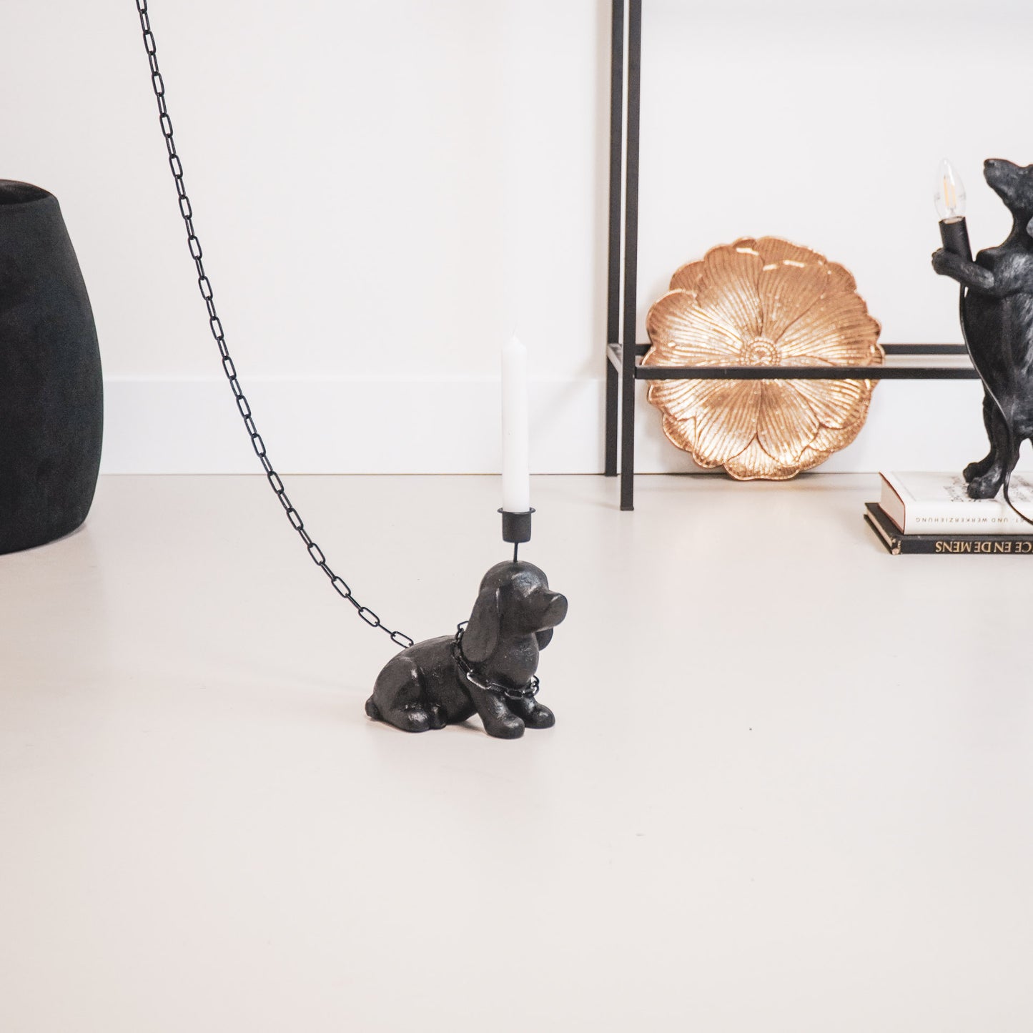 HV Hond Kandelaar - Zwart - 18x10x19.5 cm