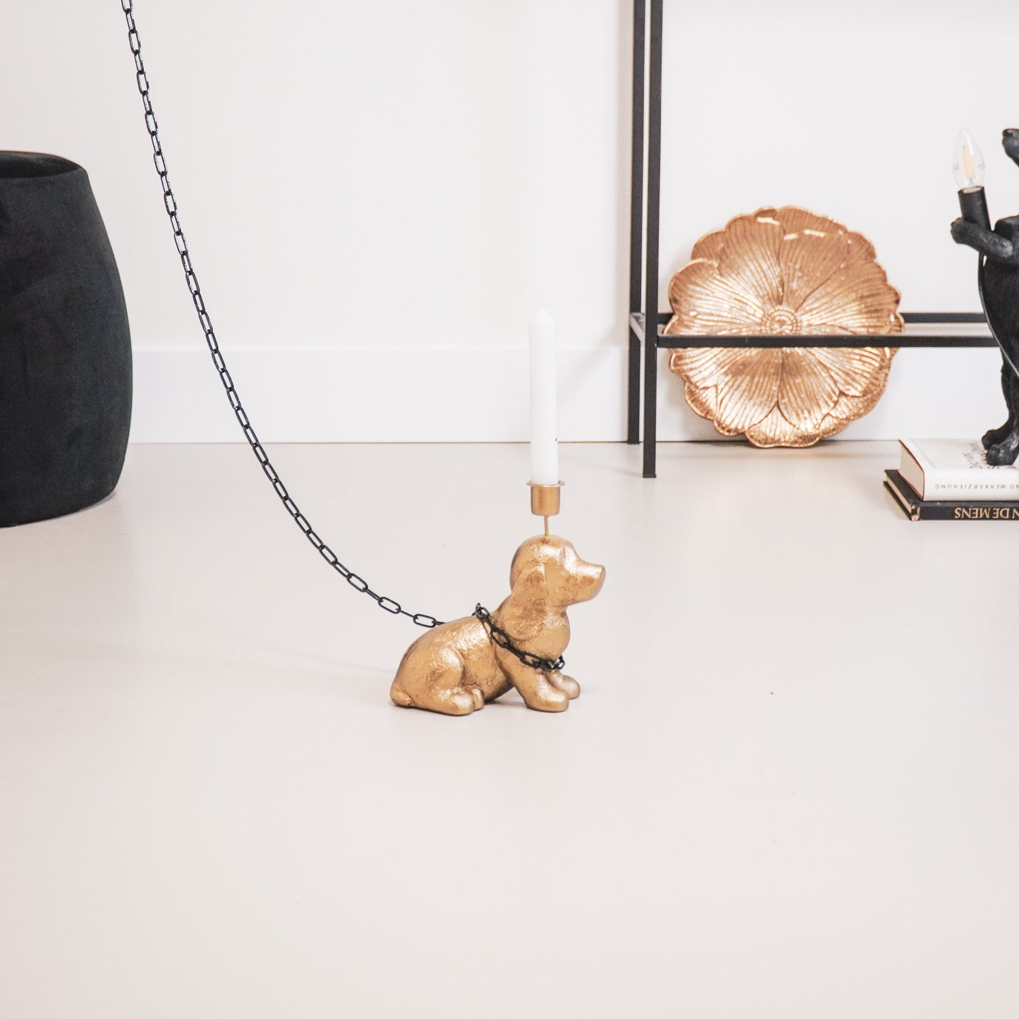 HV Hond Kandelaar - Goud - 18x10x19.5 cm