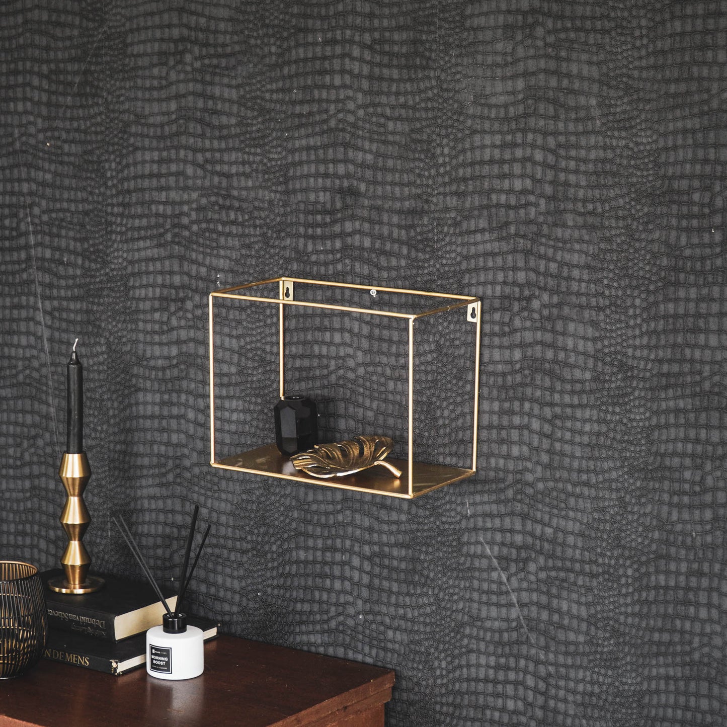 HV Wandplankje M - Goud - 30x15x22cm