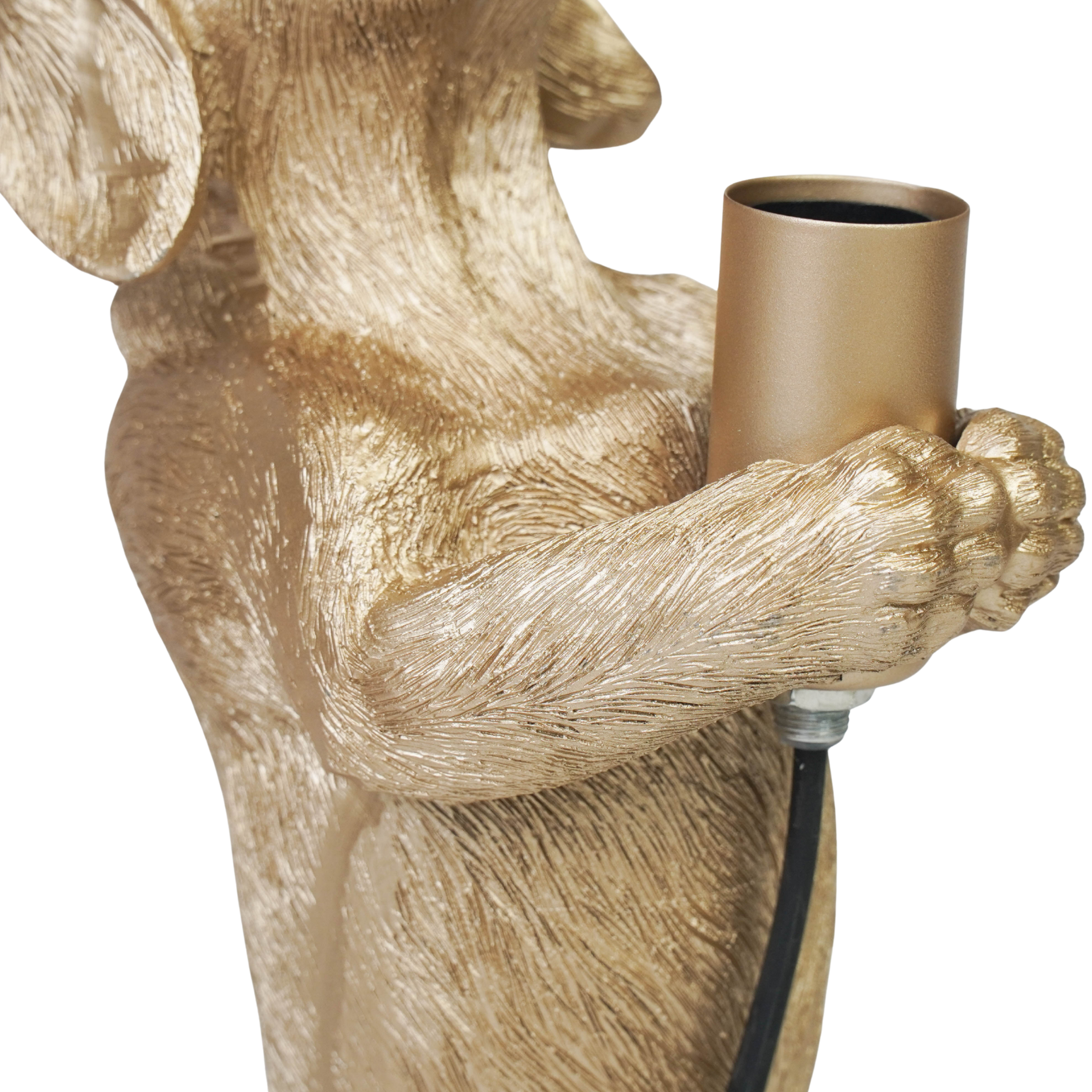 Lampen - Teckel Tafellamp - Polyresin - Goud - E14 - 10x15x38cm