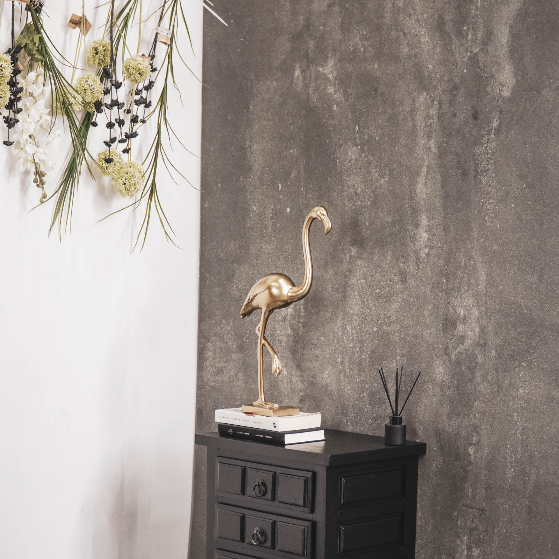 Ornament - Flamingo - Polyresin - Goud - 16,5x10x39cm