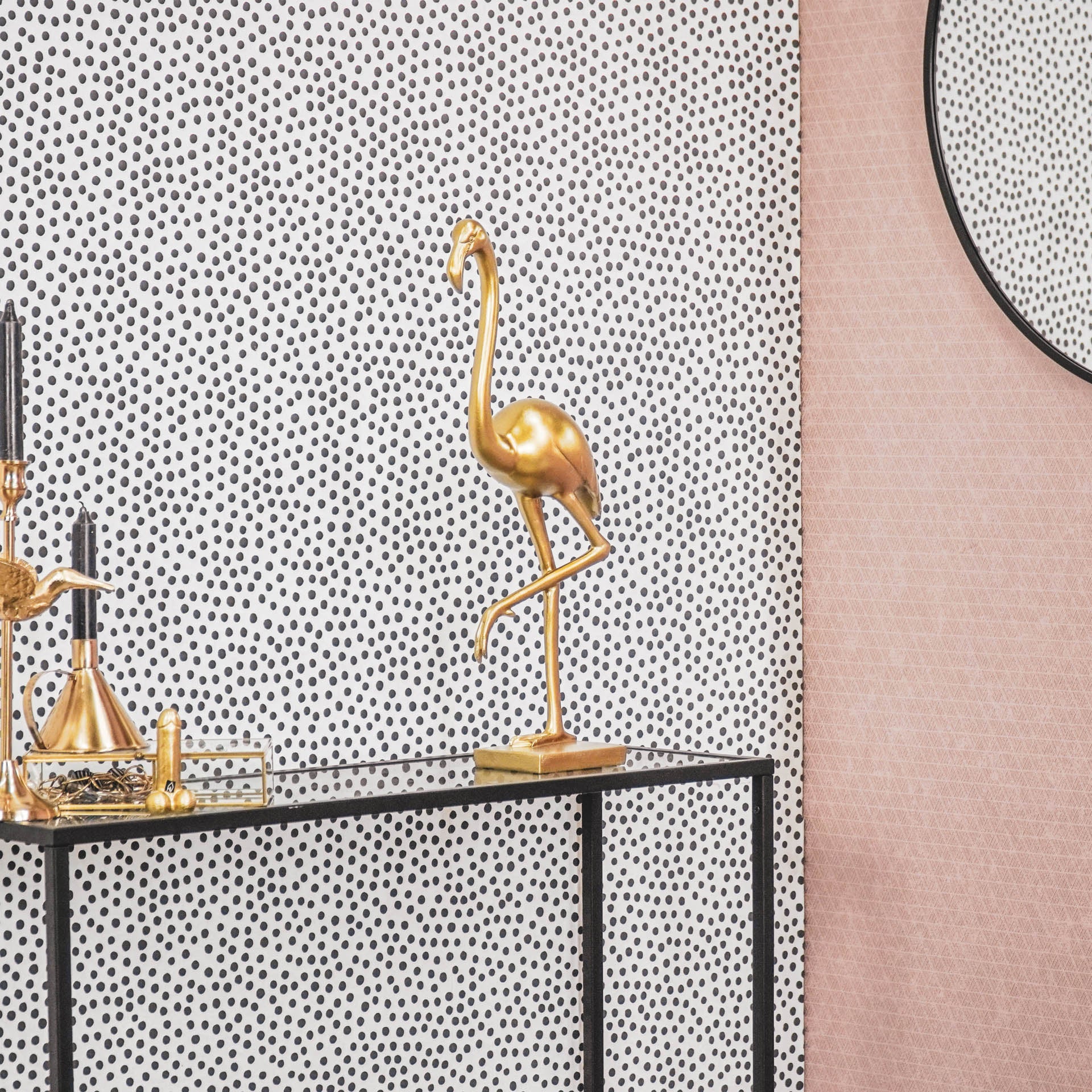 Ornament - Flamingo - Polyresin - Goud - 16,5x10x39cm