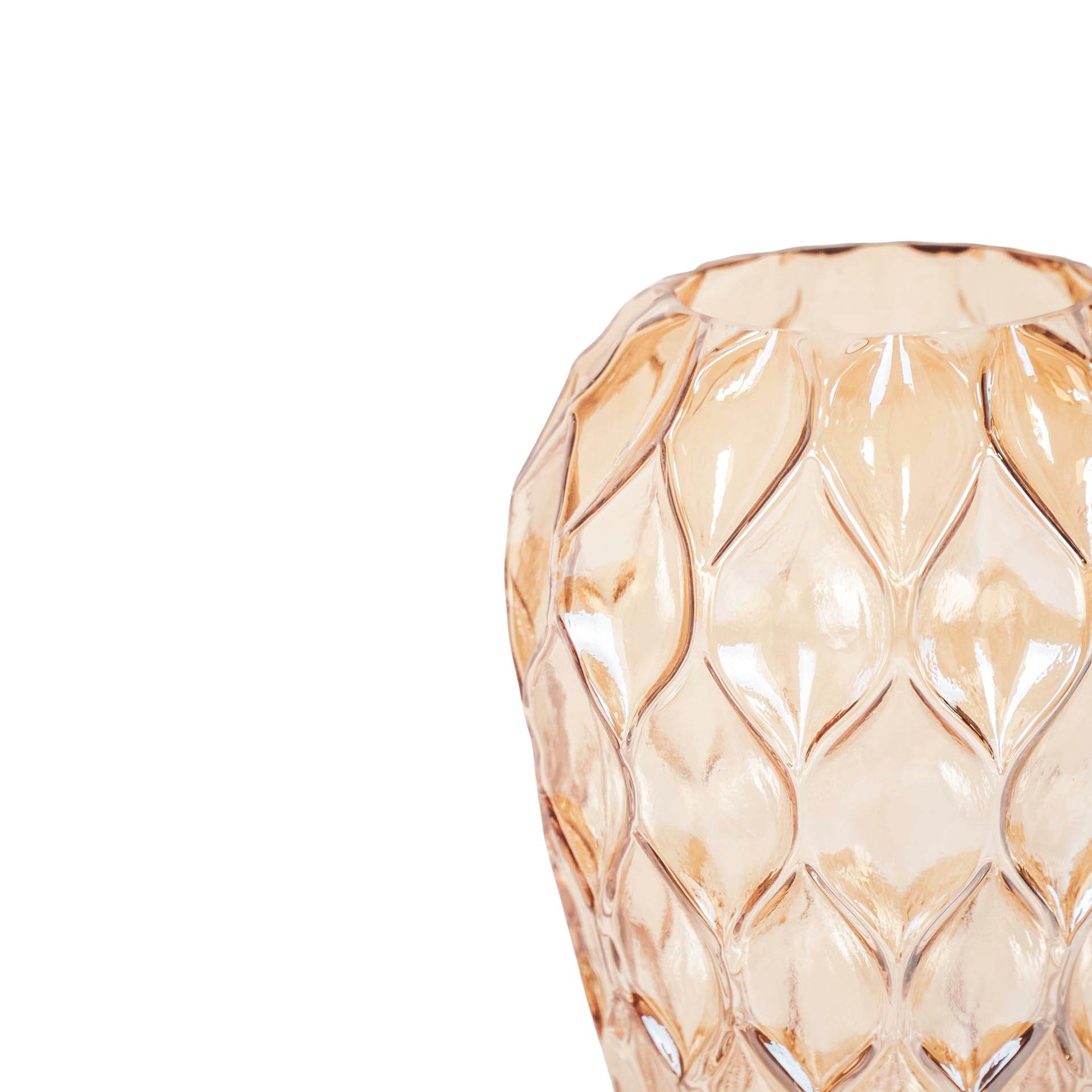 Vaas - Patroon - Amber - Glas - M - 12x22cm