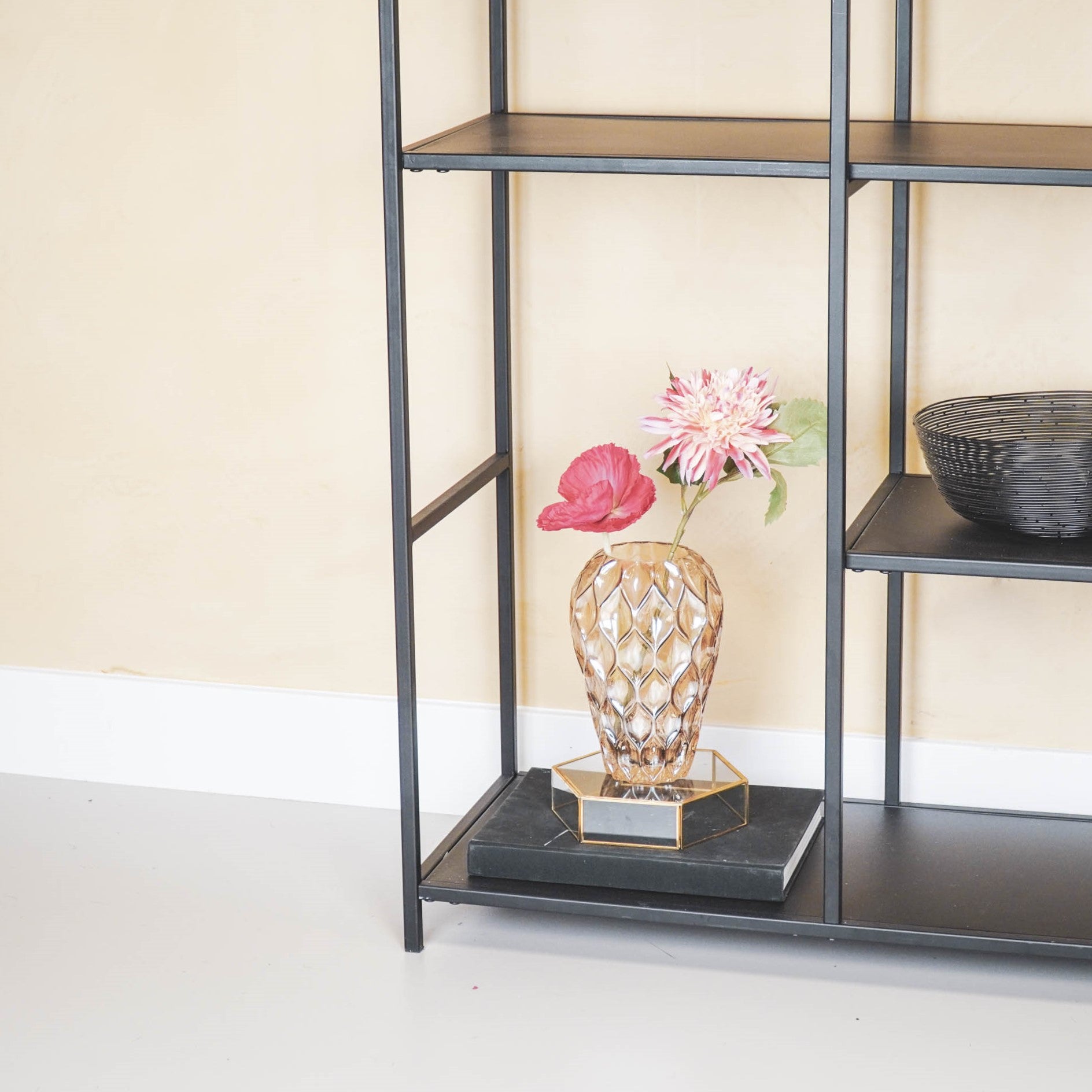 Vaas - Patroon - Amber - Glas - M - 12x22cm