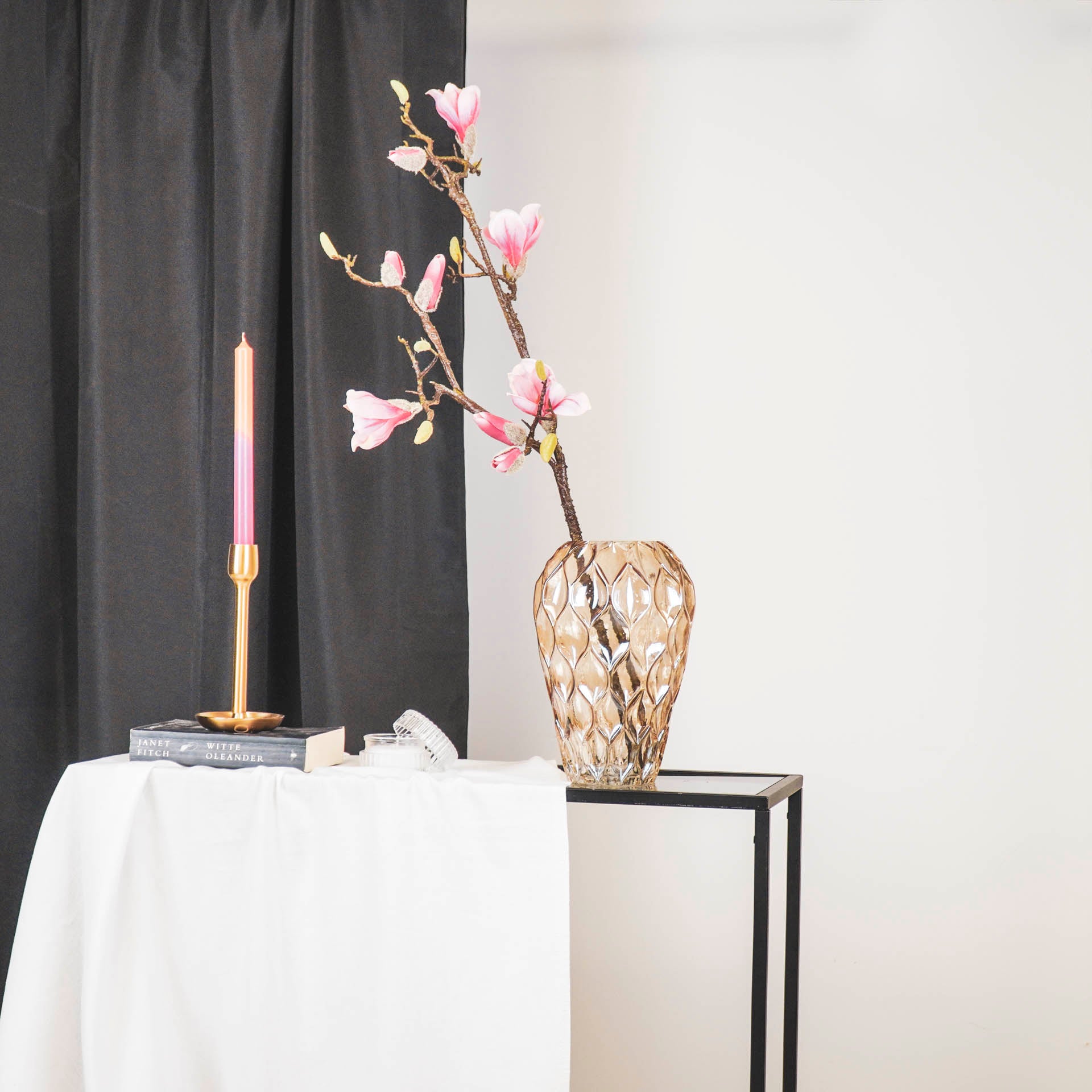 Vaas - Patroon - Amber - Glas - L - 16x27cm