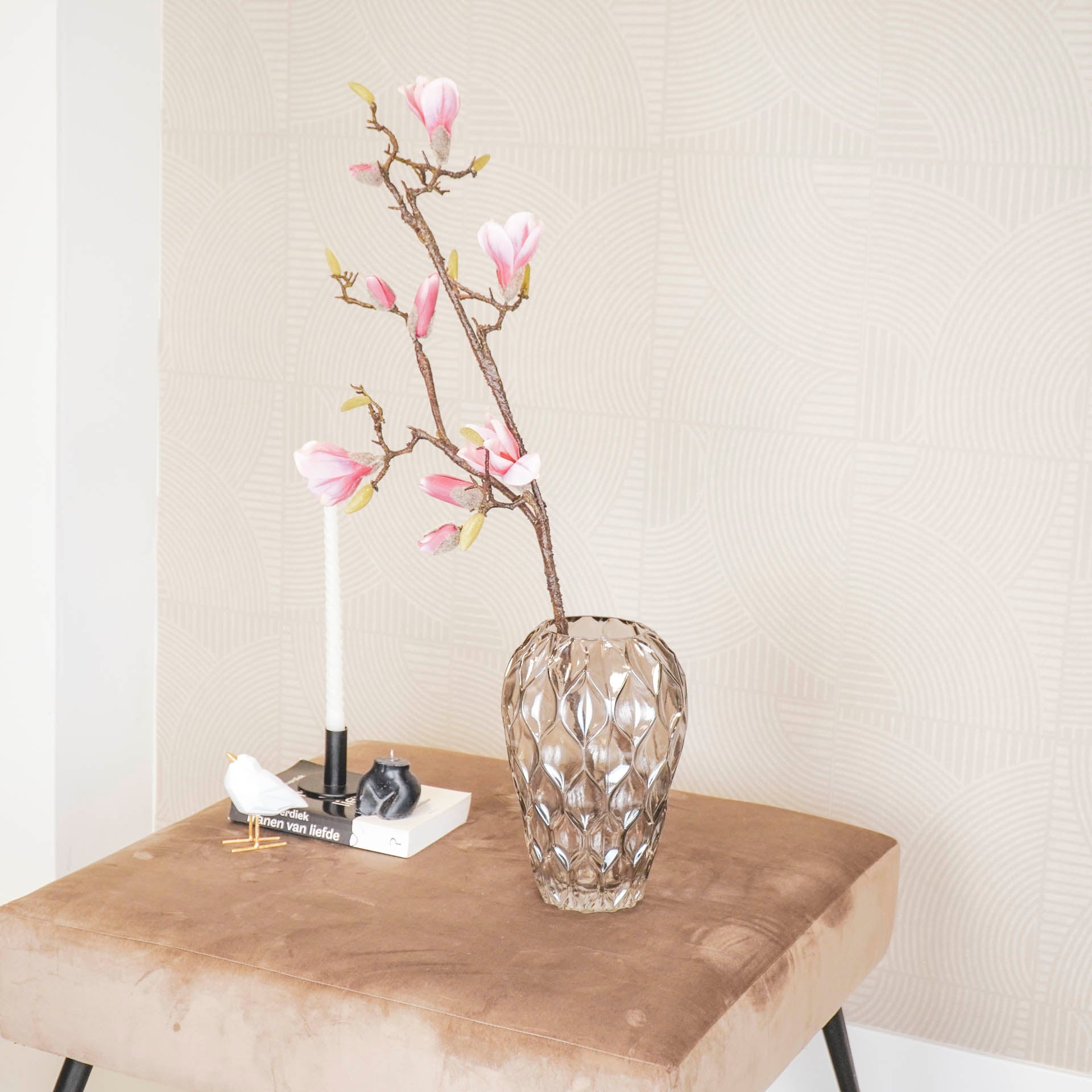 Vaas - Patroon - Smokey - Glas - 16x27cm