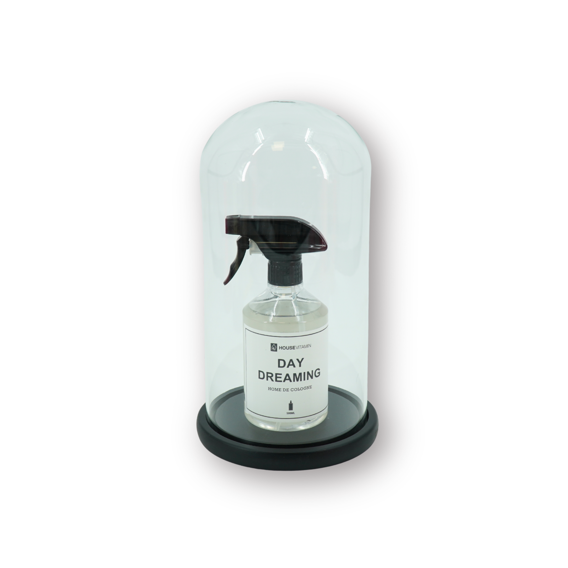 Stolp - Glas/Hout - Zwart - 17x17x32cm