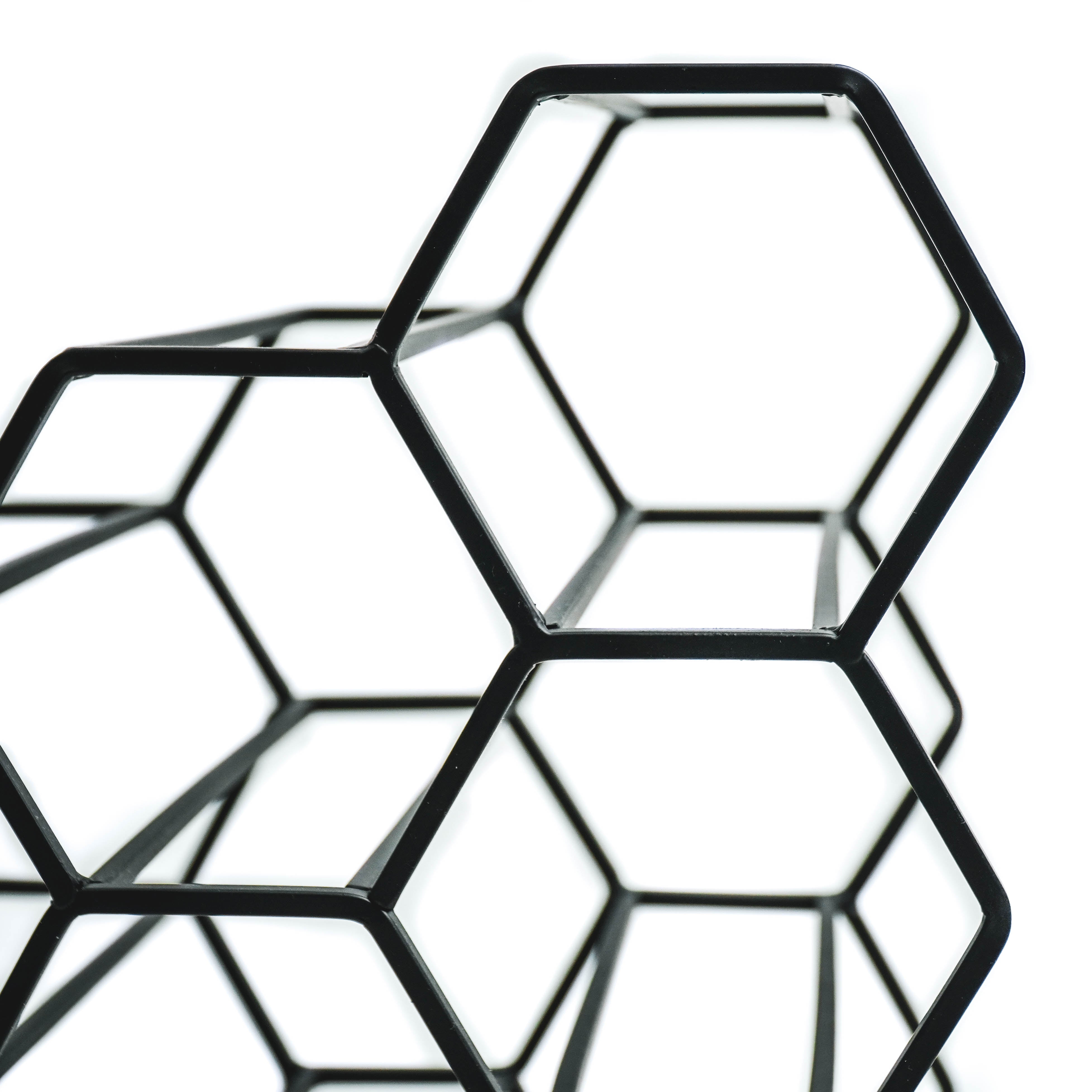 Wijnrek - Metaal - Zwart - 44,5x15,5x29cm