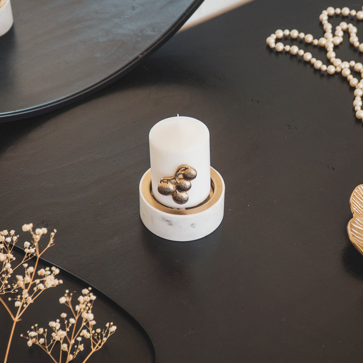 HV Bubbels Kaarsenpinnen - Goud - Set van 2 - 8x4cm