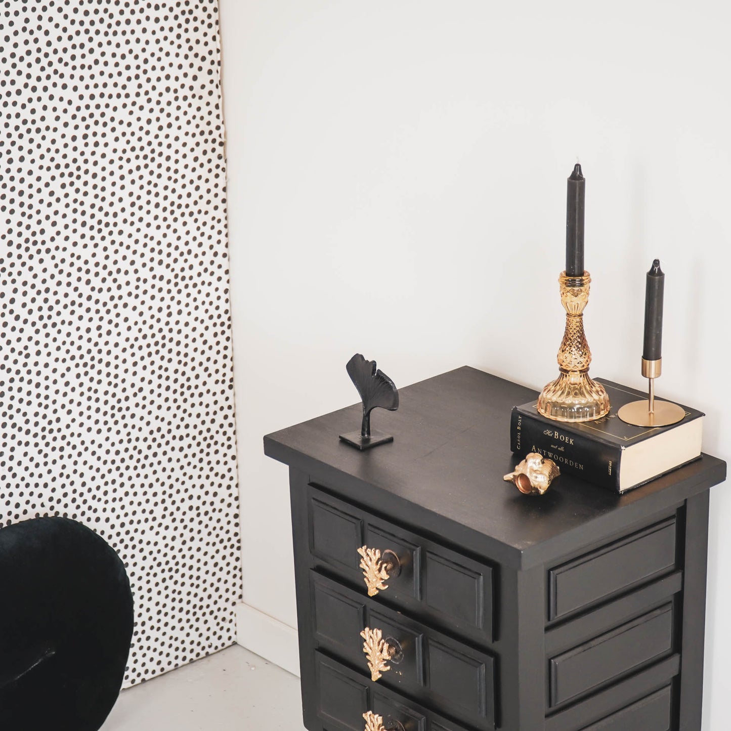HV Decoratie Blad - Zwart - 9,5x5x10,5cm