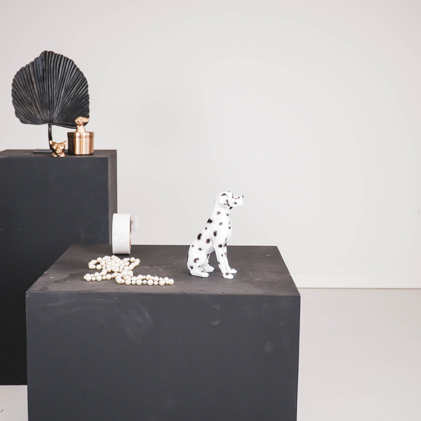 HV Dalmatiër hond - Zwart/Wit - 12x8x22cm