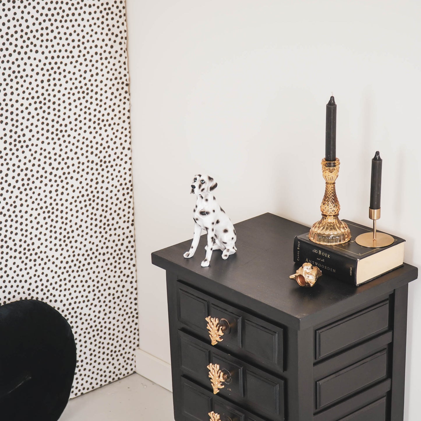 HV Dalmatiër hond - Zwart/Wit - 12x8x22cm