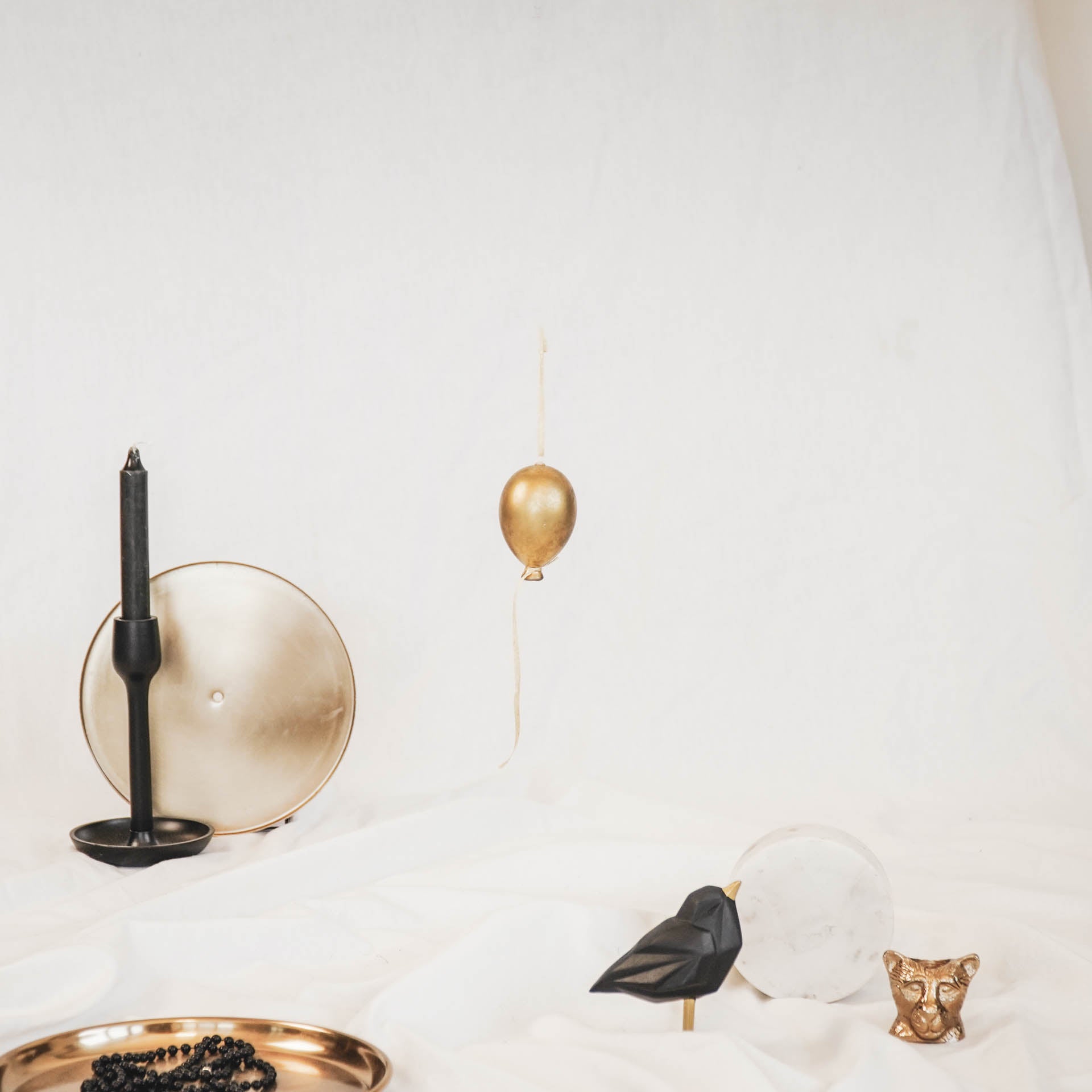 Ornament - Ballonhanger - Glas - Goud - 5x8cm