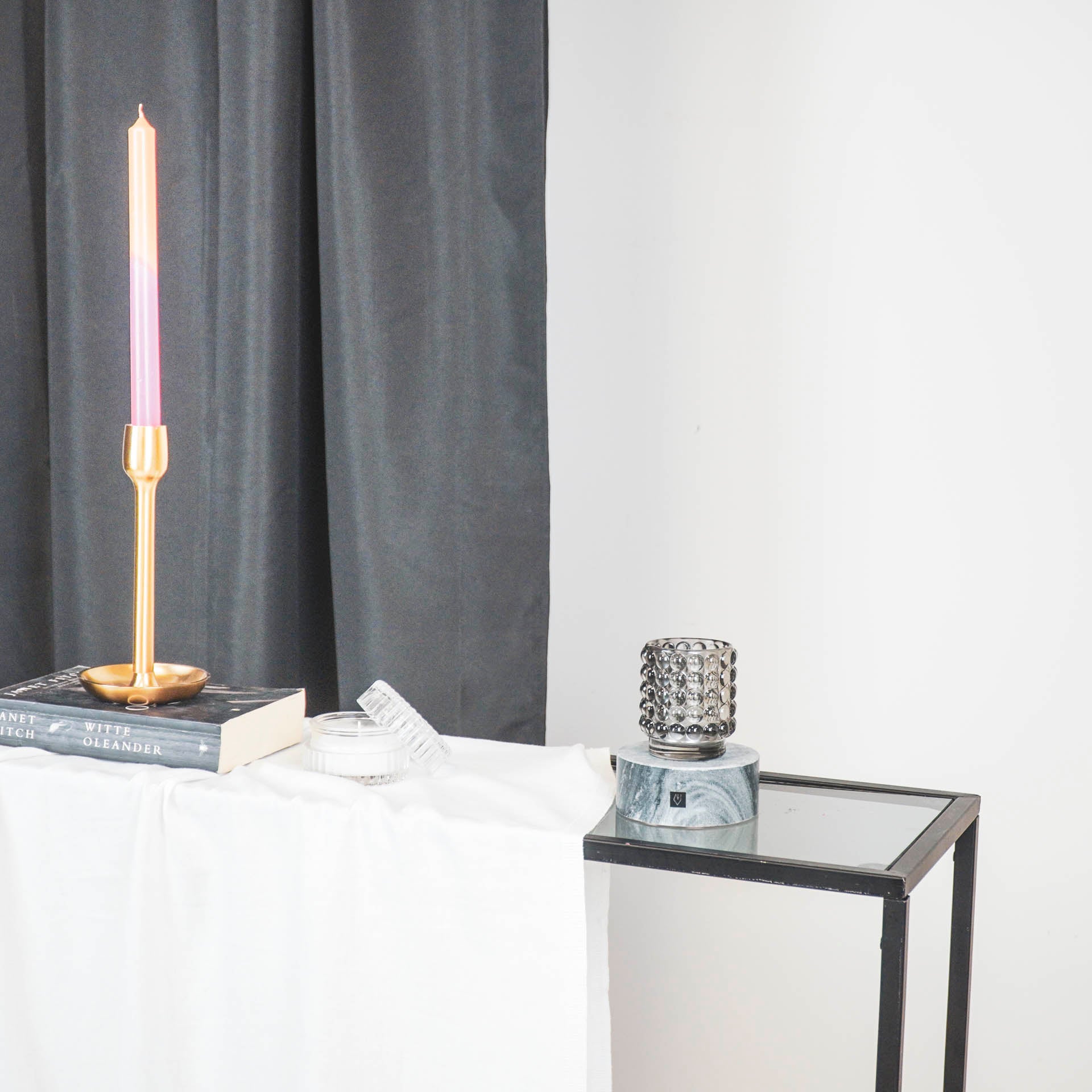 Theelichtje - Smokey - Glas - 7x8cm