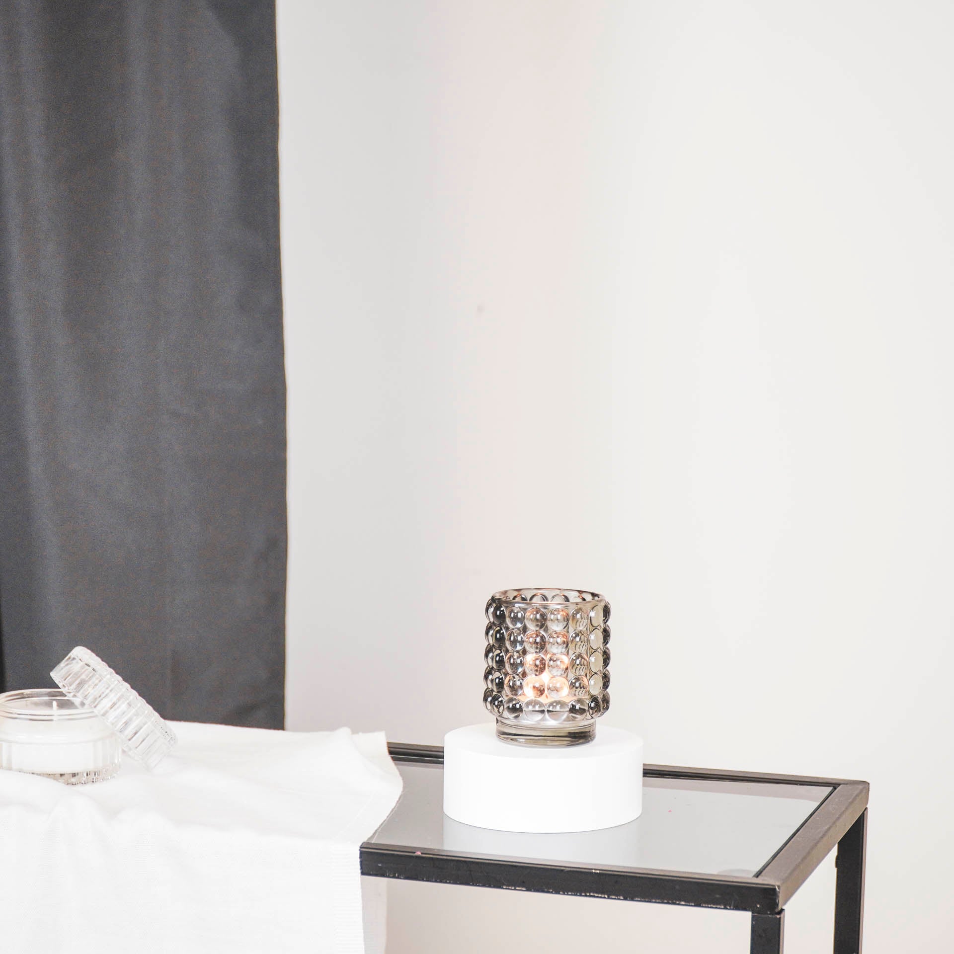 Theelichtje - Smokey - Glas - 7x8cm