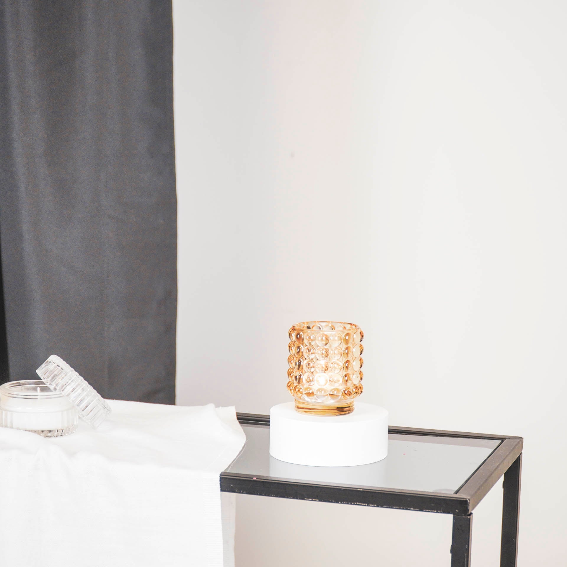 Theelichtje - Amber - Glas - 7x8cm