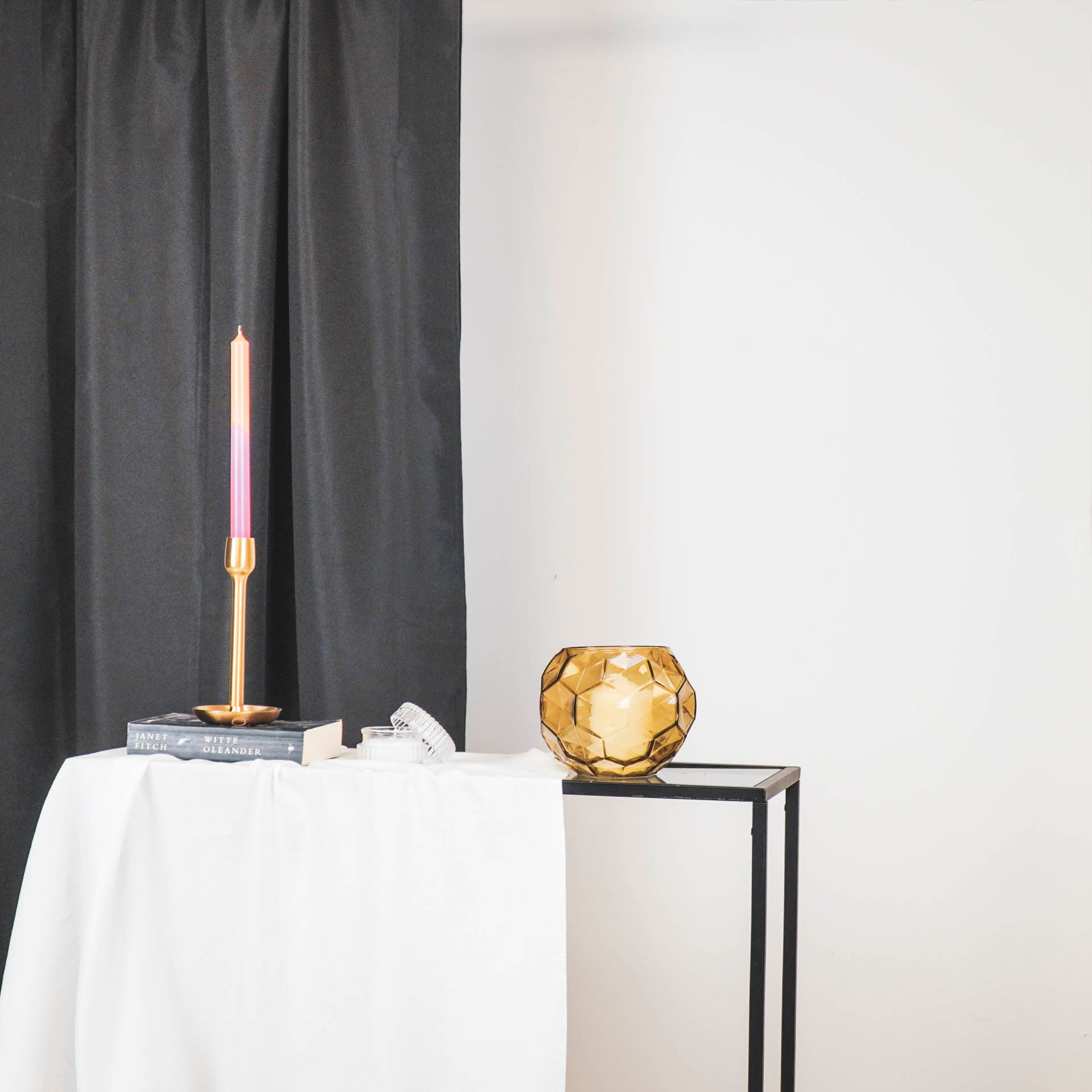 Vaas - Patroon - Amber - Glas -17x14cm