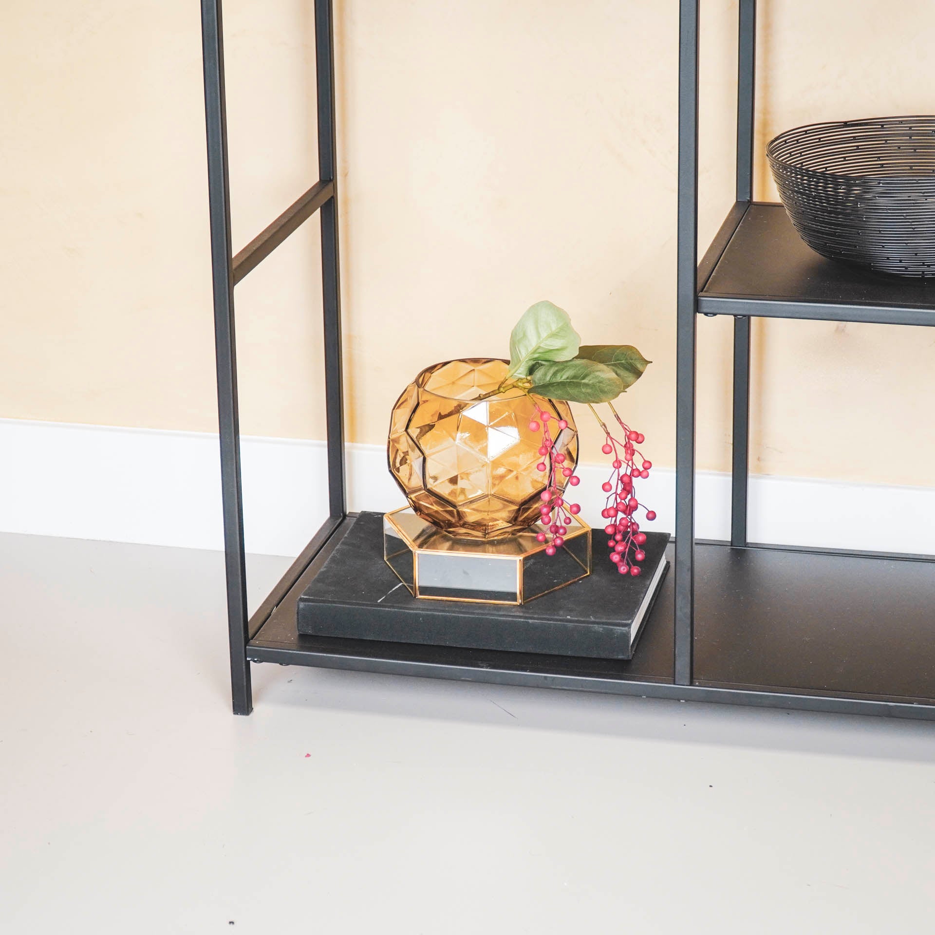 Vaas - Patroon - Amber - Glas -17x14cm