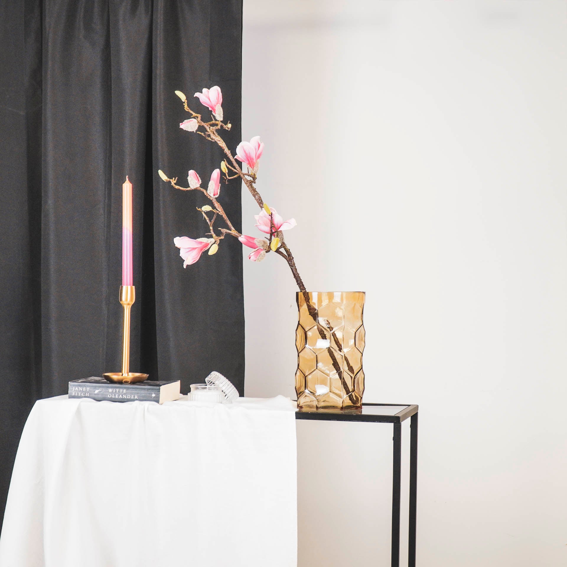 Vaas - Patroon - Amber - Glas - 15x24,5cm