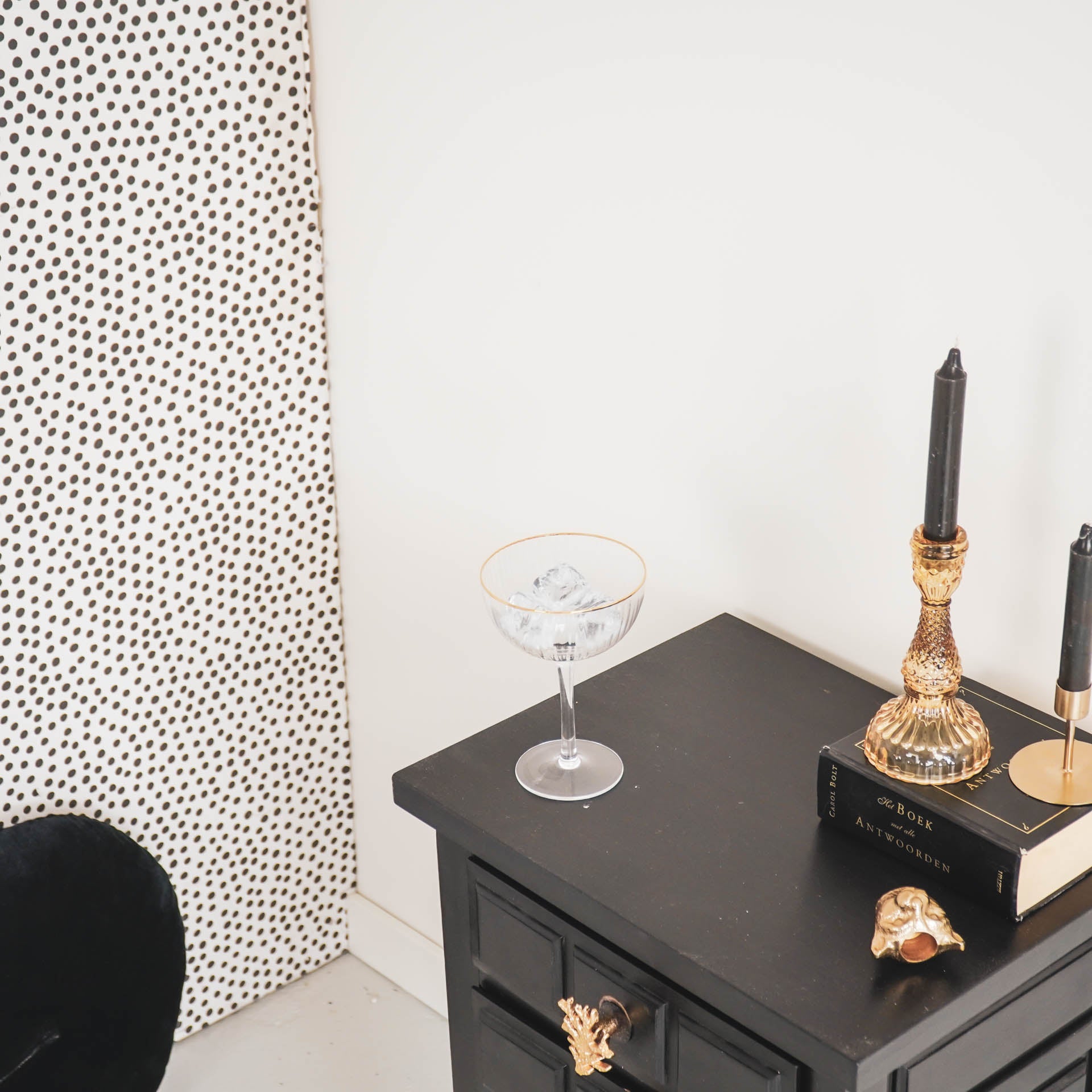 Cocktailglazen - Helder/Goud - Set van 2 - 11x11x15 cm