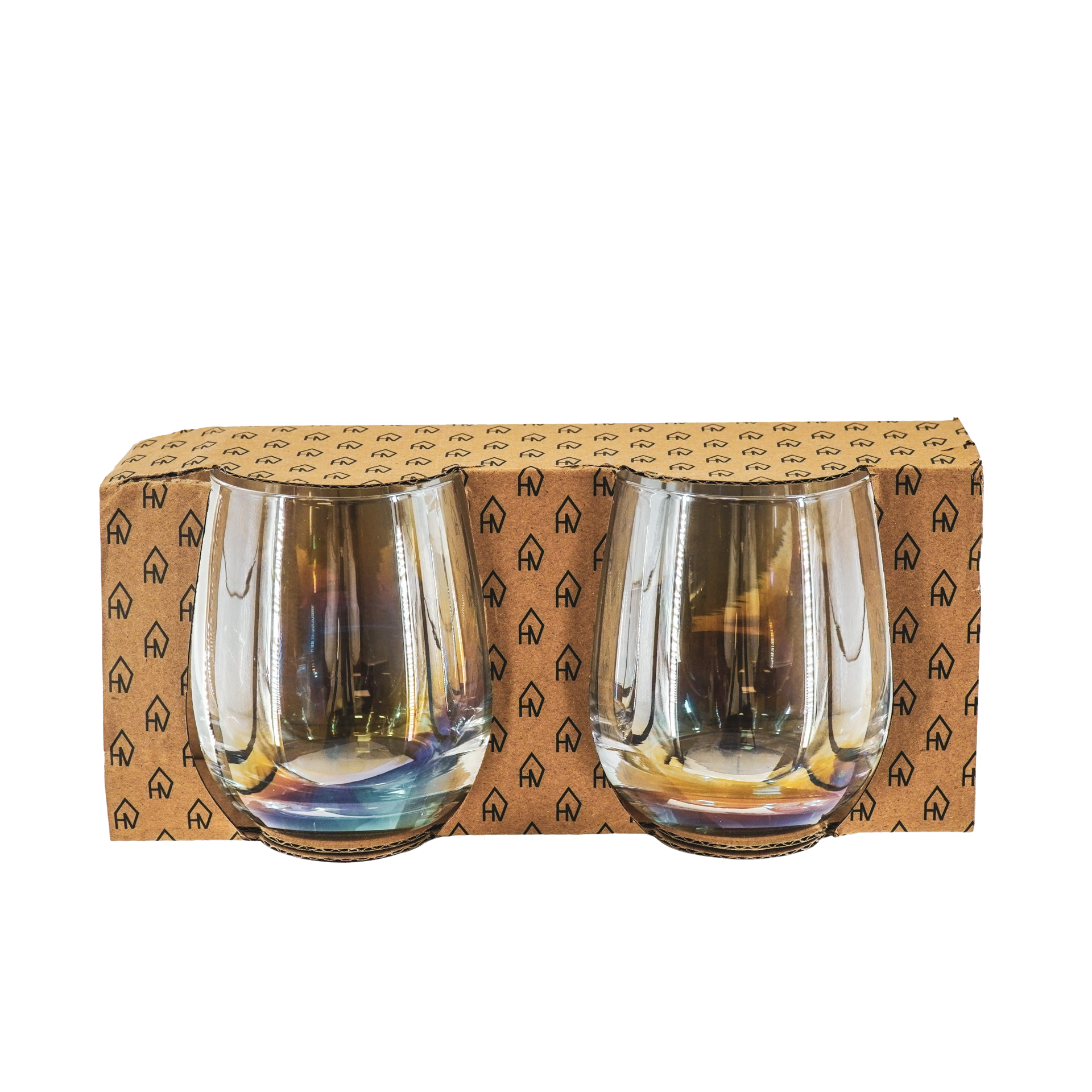 Regenboog Waterglazen - Glas - Meerkleurig - S2 - 8,5x 9,5cm