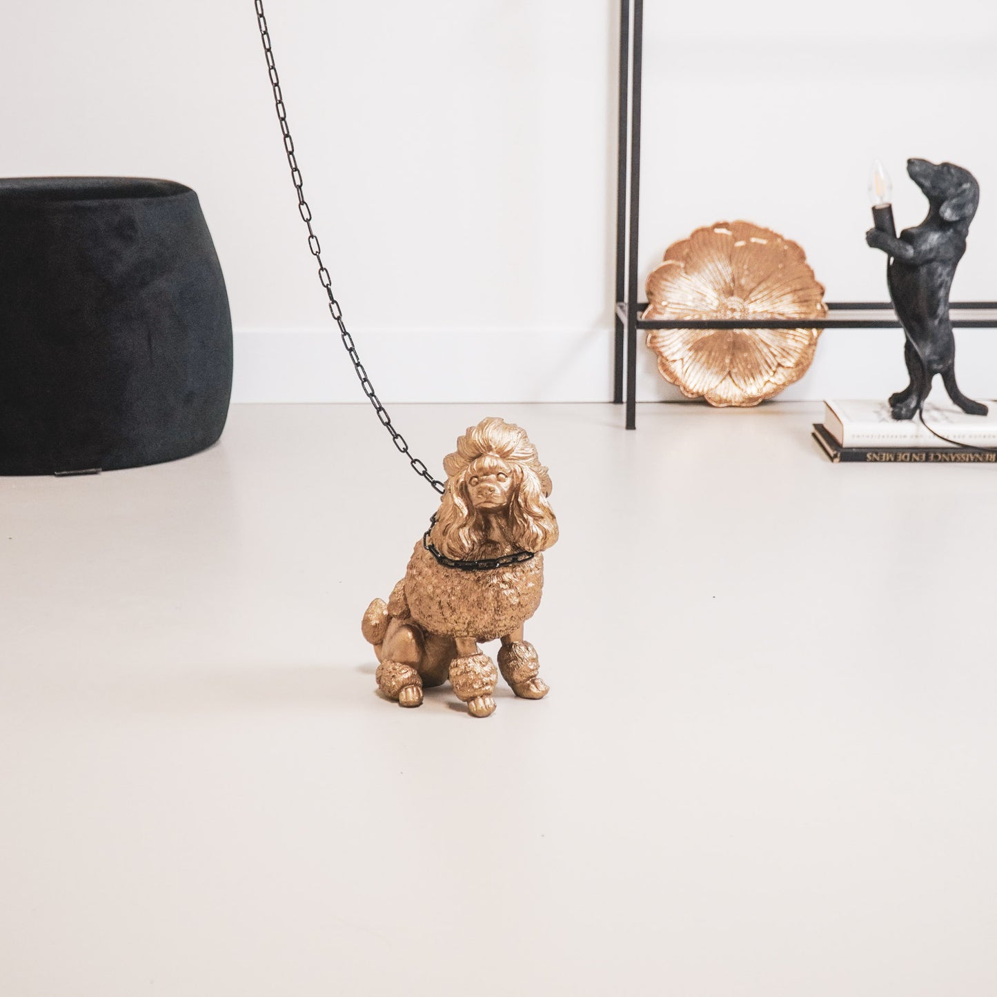 HV Franse Poedel hond - Goud - 21.5x13x26.5 cm