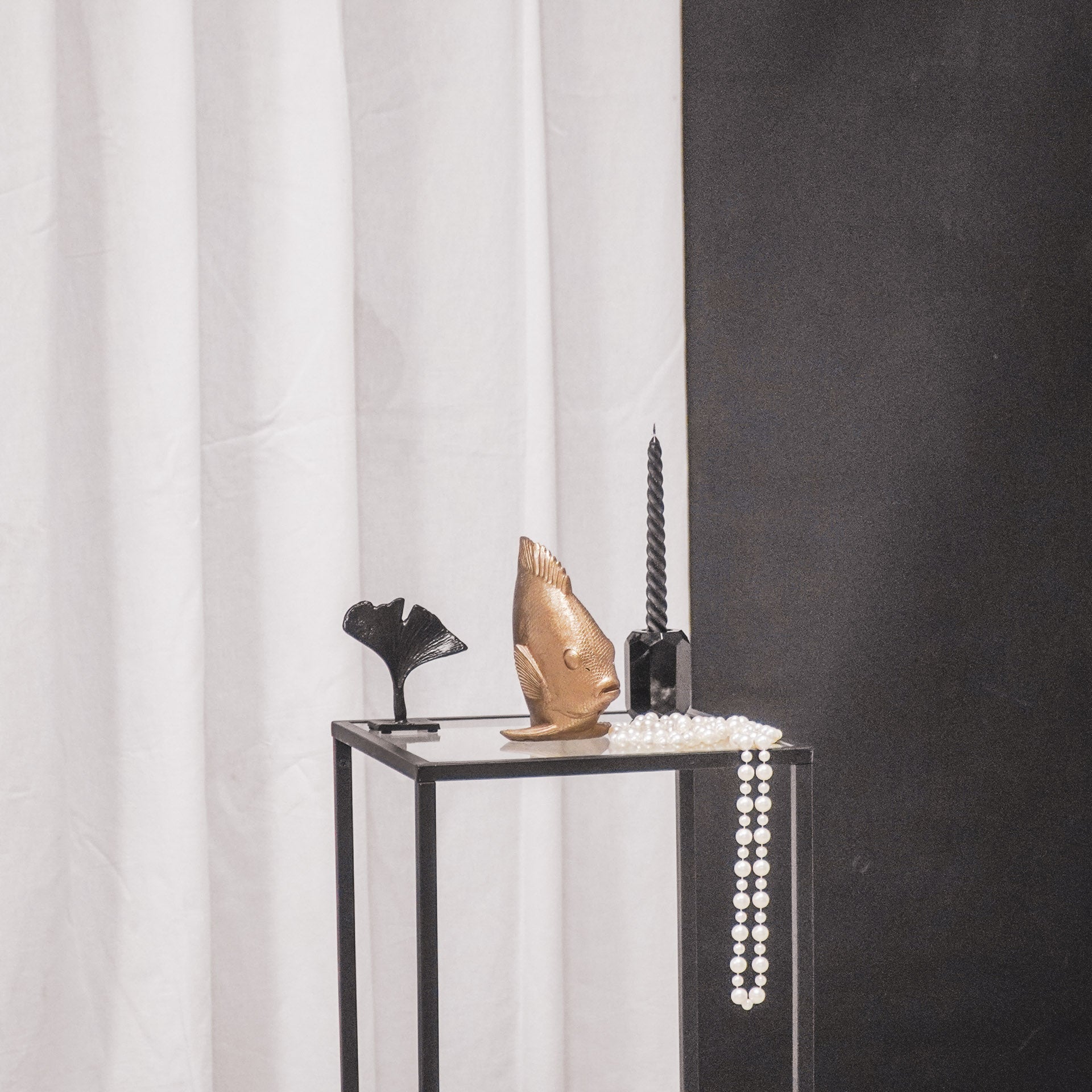 Ornament - Platvis - Polyresin - Goud - 19,5x10,5x16cm