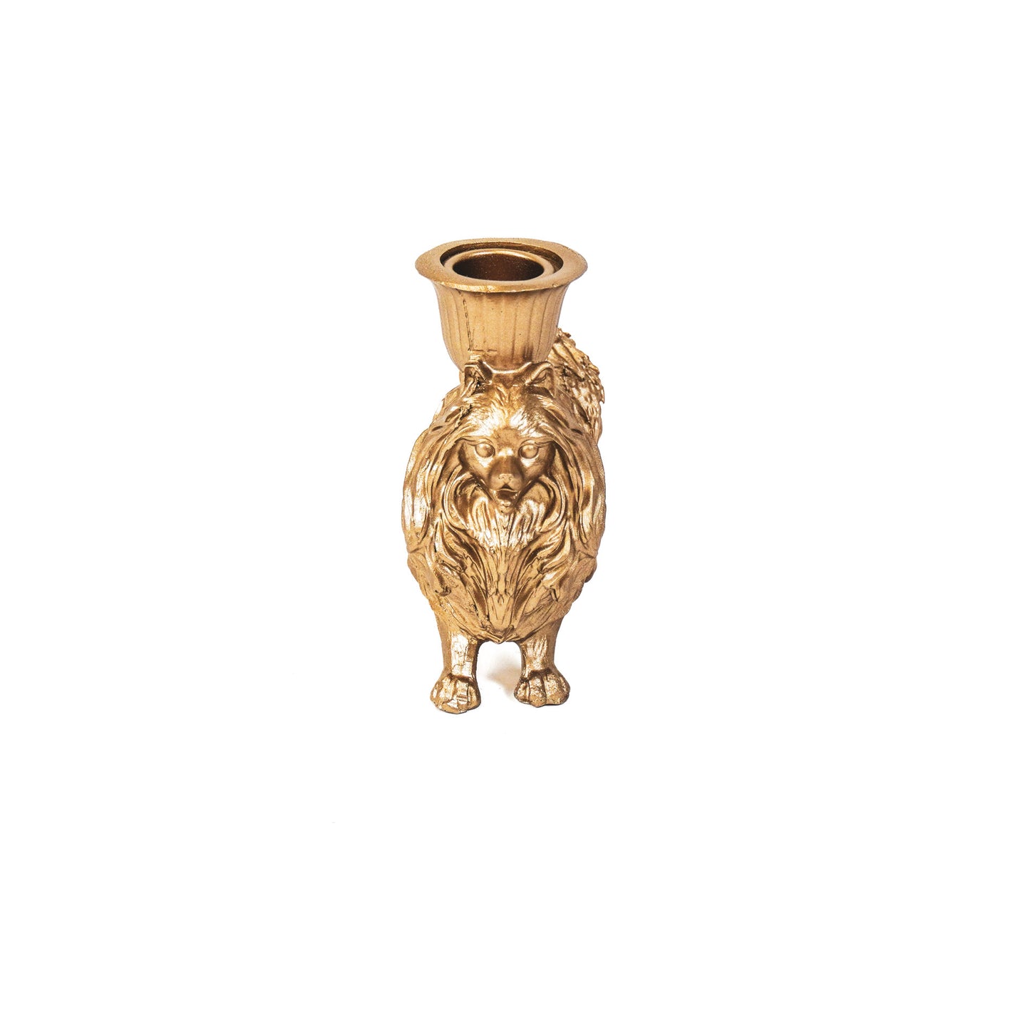 HV Pomeriaan Kandelaar - Goud - 11.7x5.5x12cm