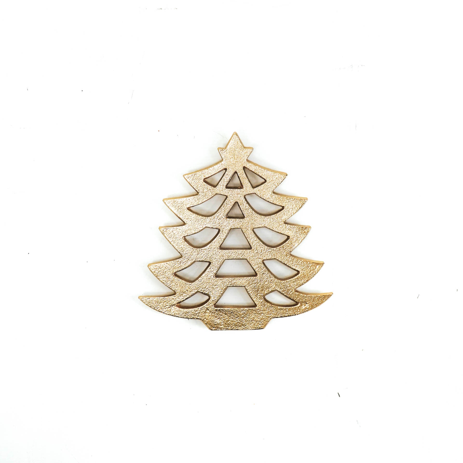 Onderzetter - Kerstboom - Messing - Goud - 20x19x1.5cm