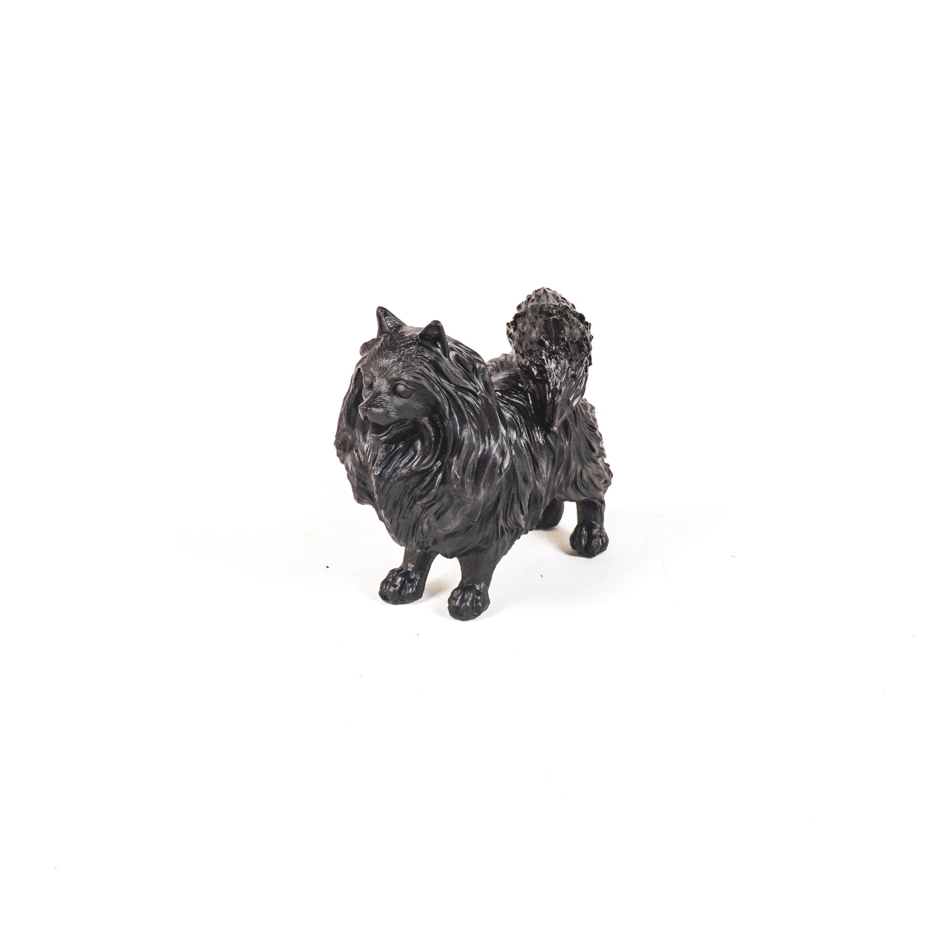 Ornament - Pomeriaan - Hond - Polyresin - Zwart - 23x10x18cm