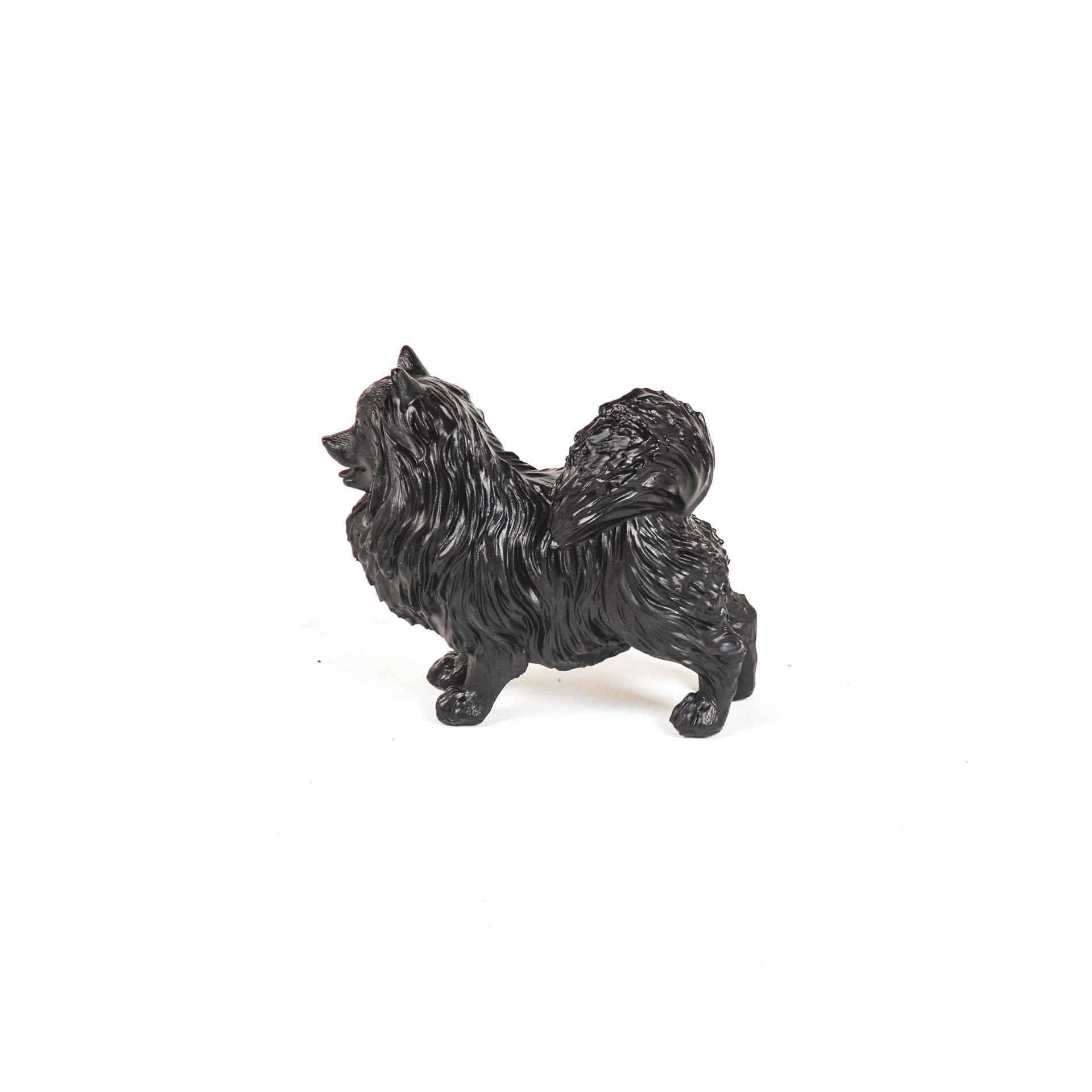 Ornament - Pomeriaan - Hond - Polyresin - Zwart - 23x10x18cm
