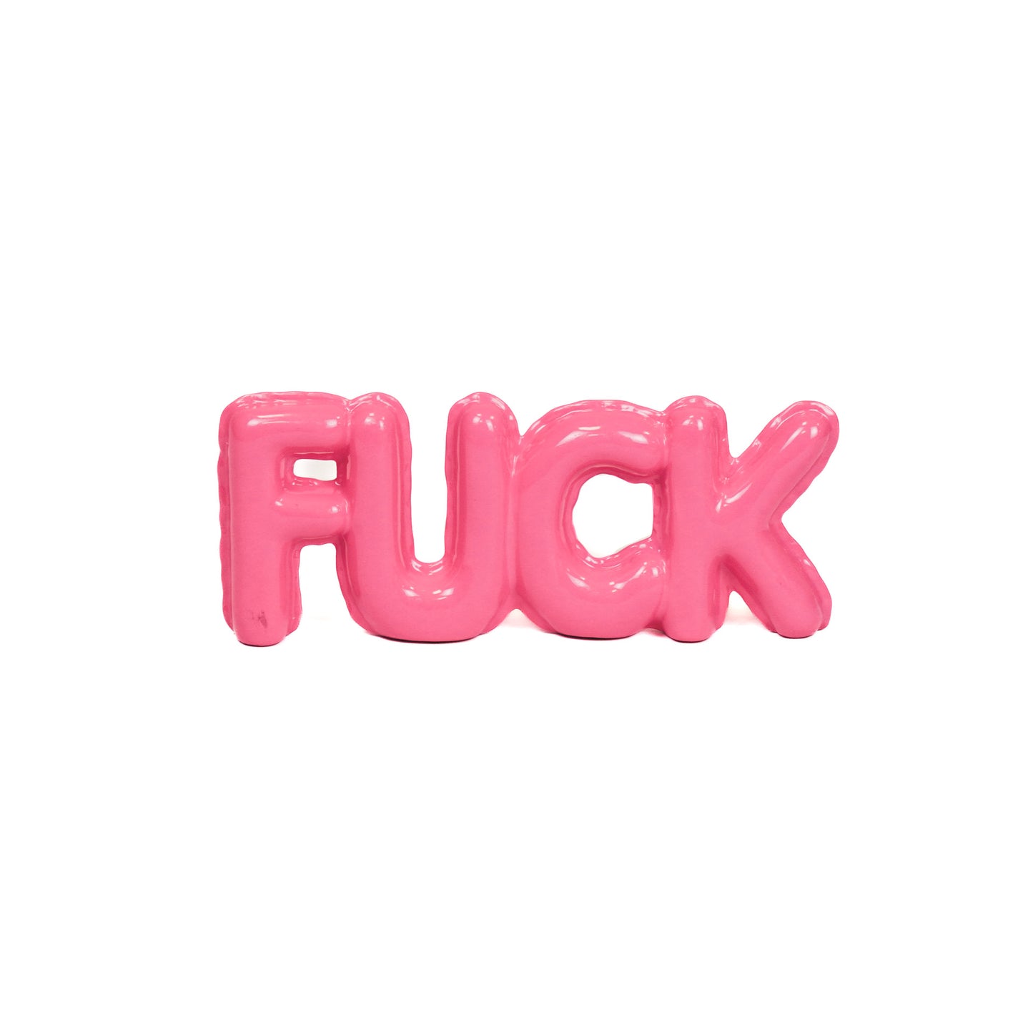 HV Ballon ornament 'FUCK'- 25x3,5x10 cm - Neon Roze