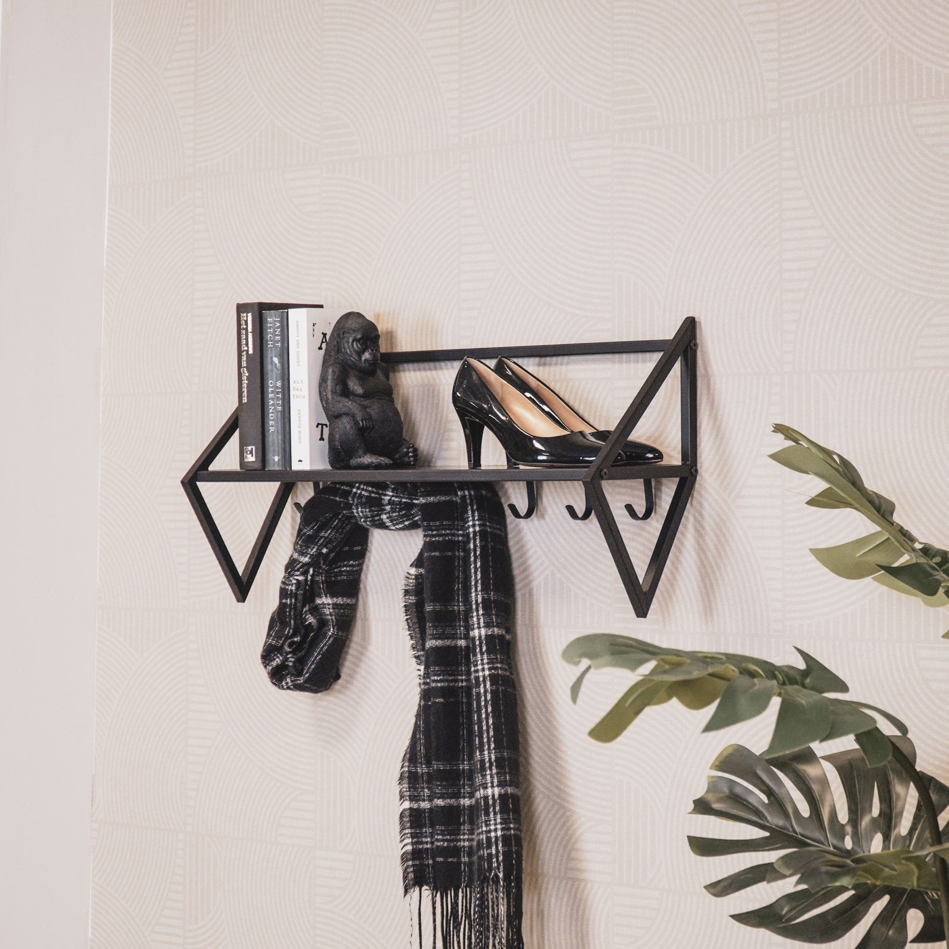 Kapstok - Metaal - Zwart - 71,5x21,7x36cm