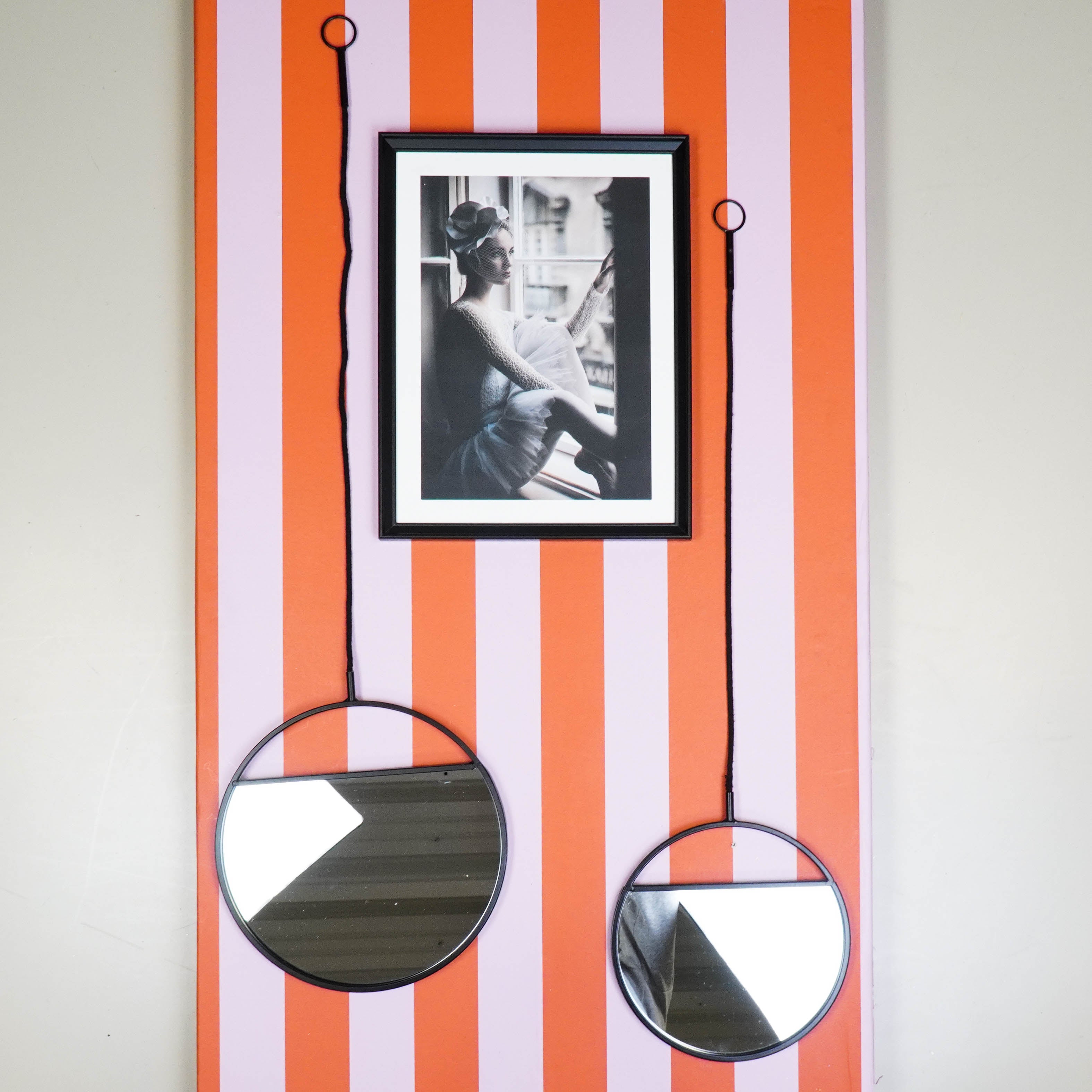 Spiegel - Set van 2 - Metaal - Zwart - 25x90 & 30x100cm